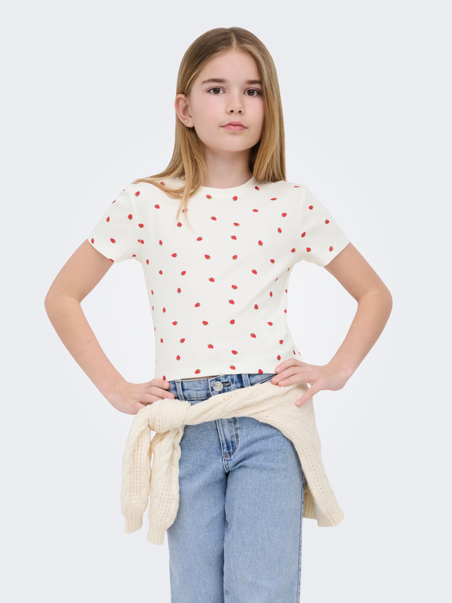 Only KOGBELLA LIFE SHORT AOP S/S TOP JRS Cloud Dancer/Summer pocket (fuchsia 2900164214030