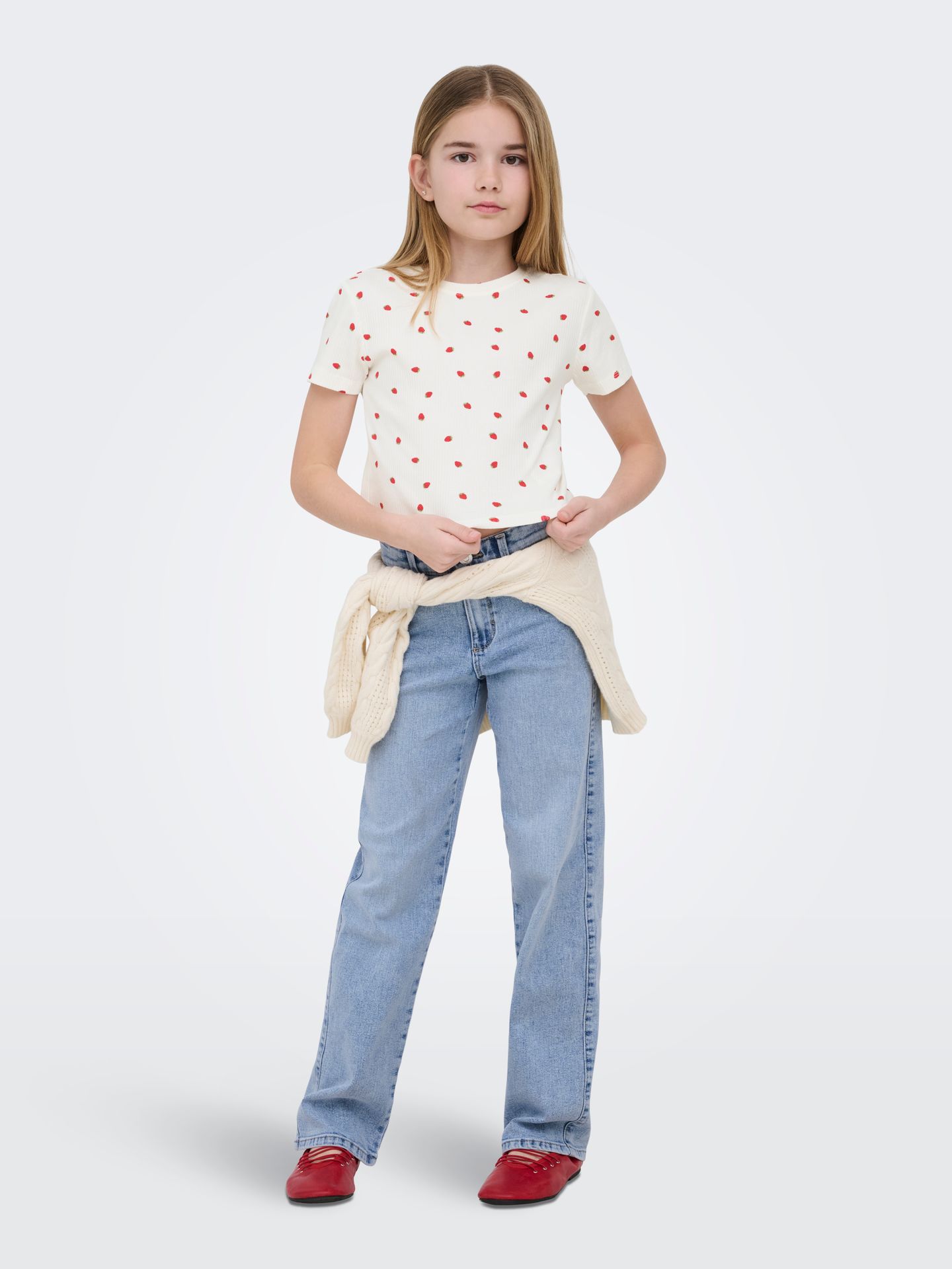 Only KOGBELLA LIFE SHORT AOP S/S TOP JRS Cloud Dancer/Summer pocket (fuchsia 2900164214030