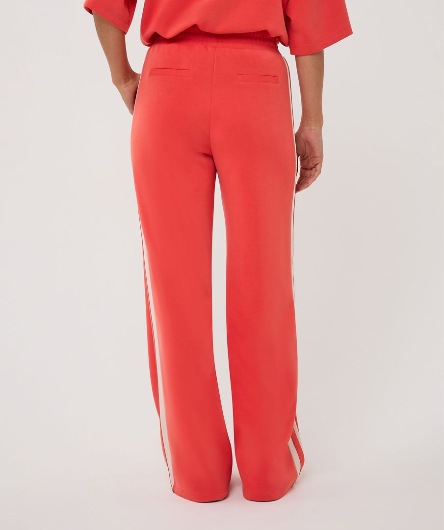 Esqualo Trousers wide stripe Modal 479 chili red 2900164268040