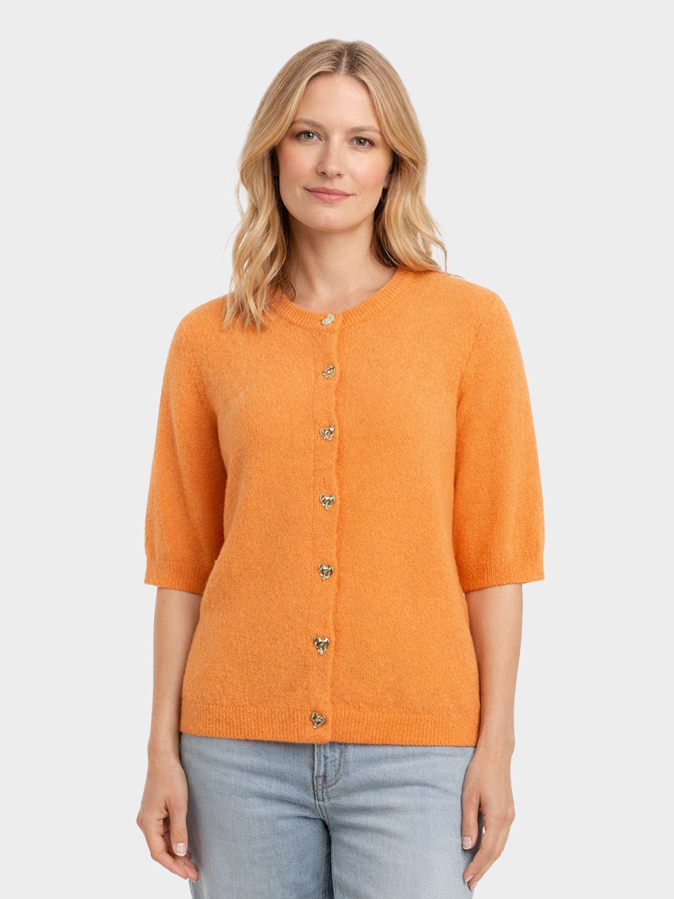 Esqualo Cardigan s/slve fancy buttons 479 chili red 2900164270067