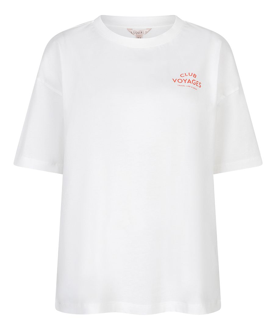 Esqualo T-shirt wide 'voyages' 976 off white / red 2900164272047