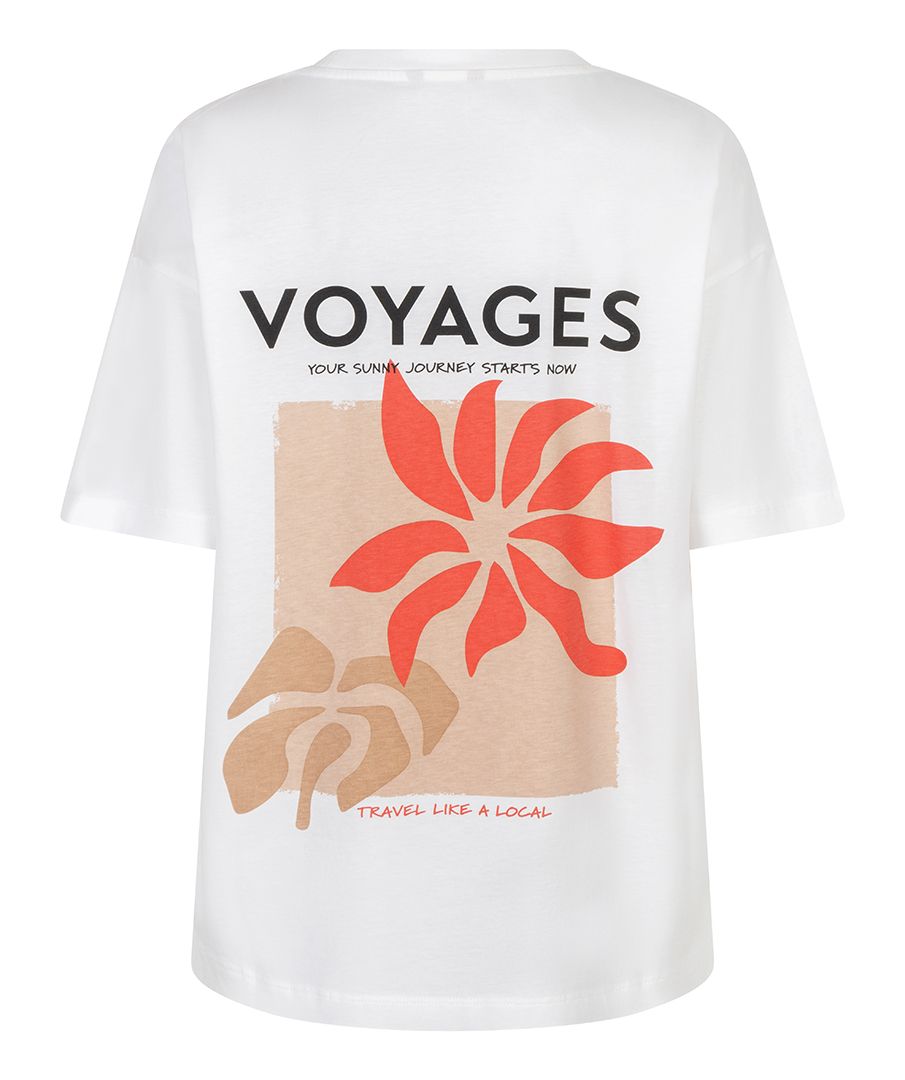 Esqualo T-shirt wide 'voyages' 976 off white / red 2900164272047