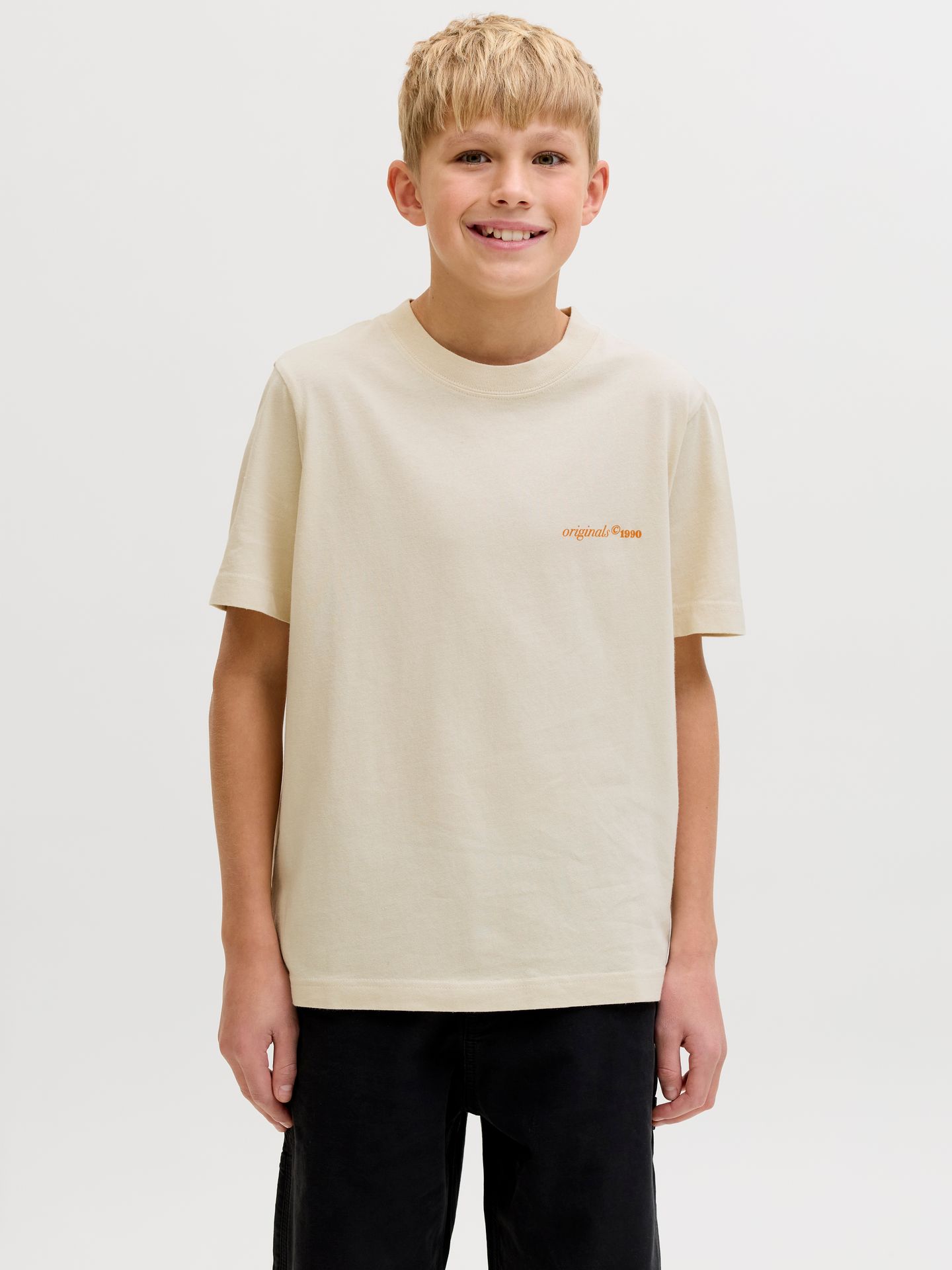 Jack & Jones JORMAINE WASHED BACK TEE SS CN JNR Antique White 00117278-EKA26011400002487