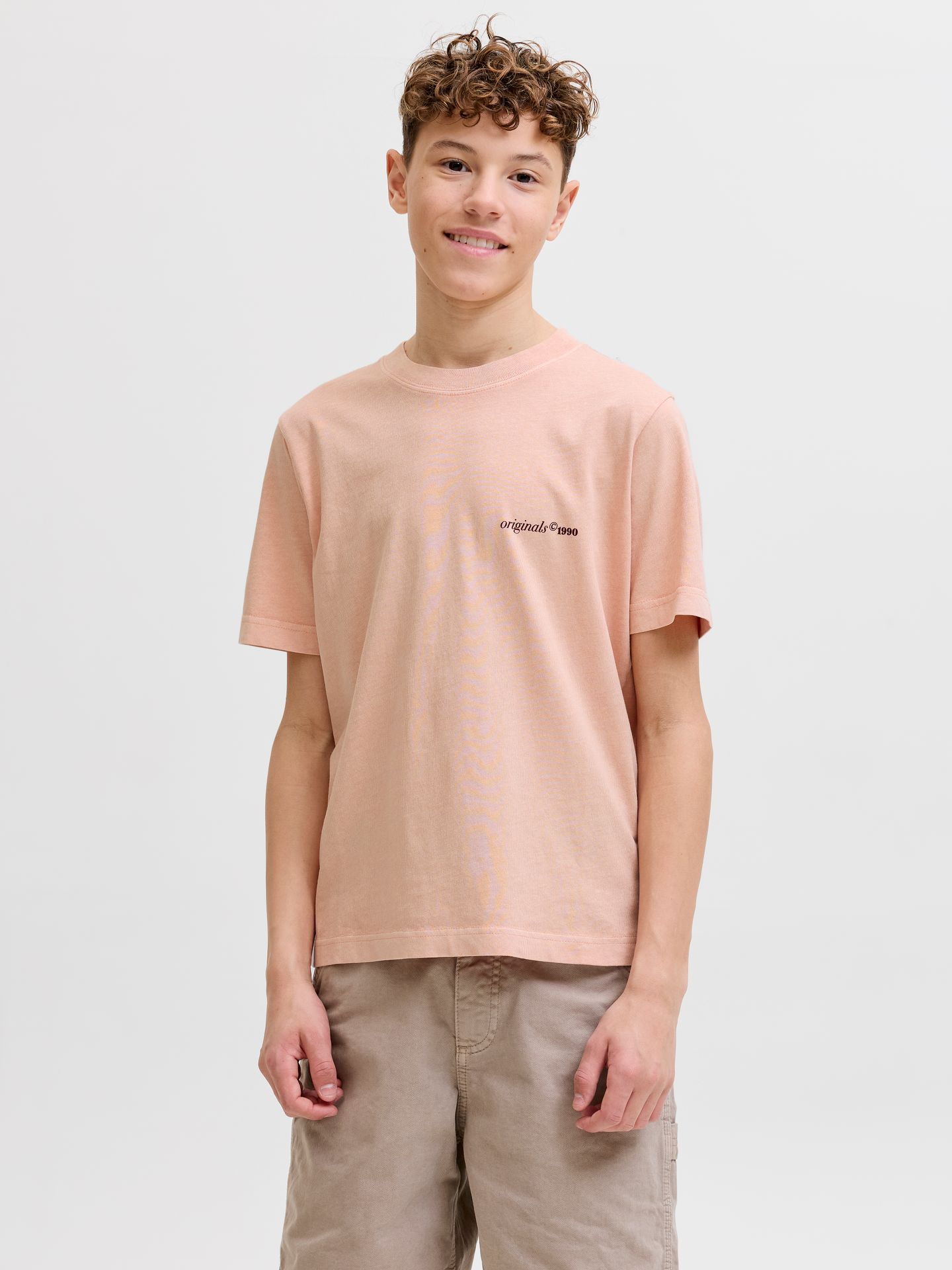 Jack & Jones JORMAINE WASHED BACK TEE SS CN JNR Peach Melba 2900164287041