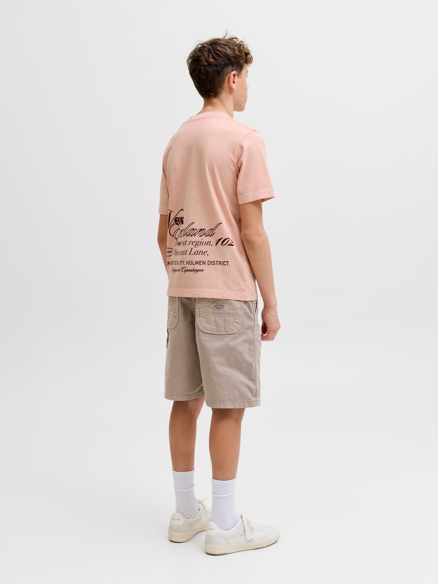Jack & Jones JORMAINE WASHED BACK TEE SS CN JNR Peach Melba 2900164287041