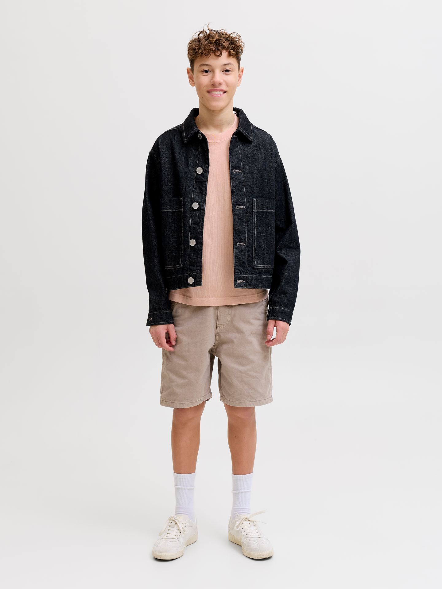 Jack & Jones JORMAINE WASHED BACK TEE SS CN JNR Peach Melba 2900164287041