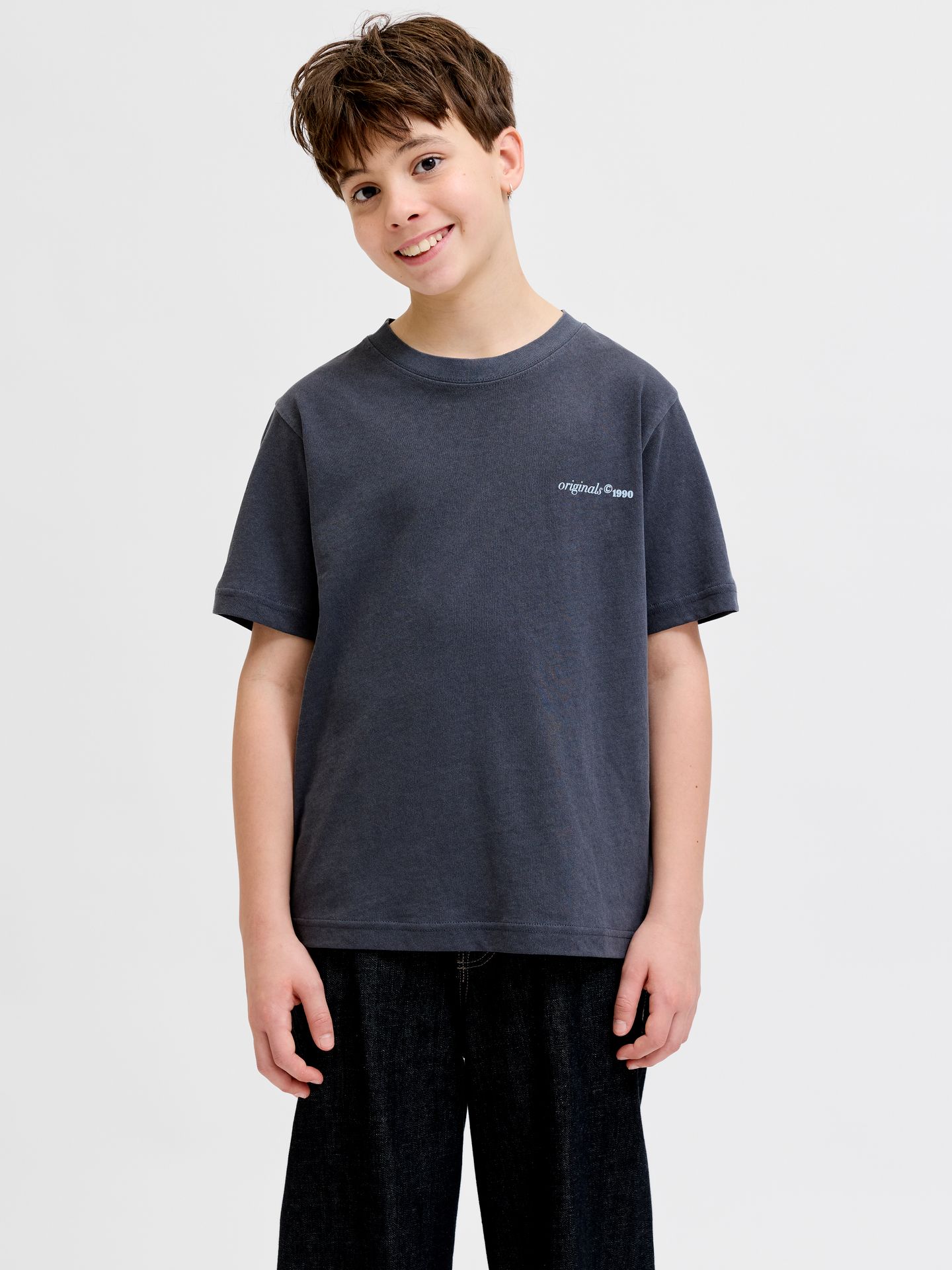 Jack & Jones JORMAINE WASHED BACK TEE SS CN JNR Odyssey Gray 00117278-EKA26011400003361