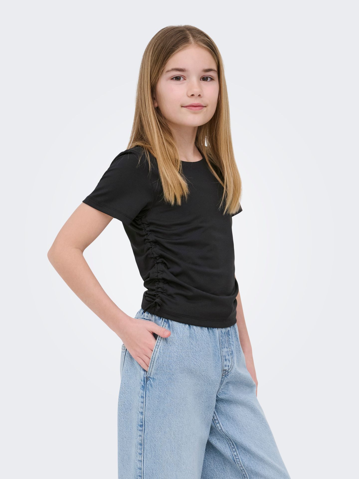 Only KOGEA S/S RUCHING TOP VD JRS Black 2900164311036