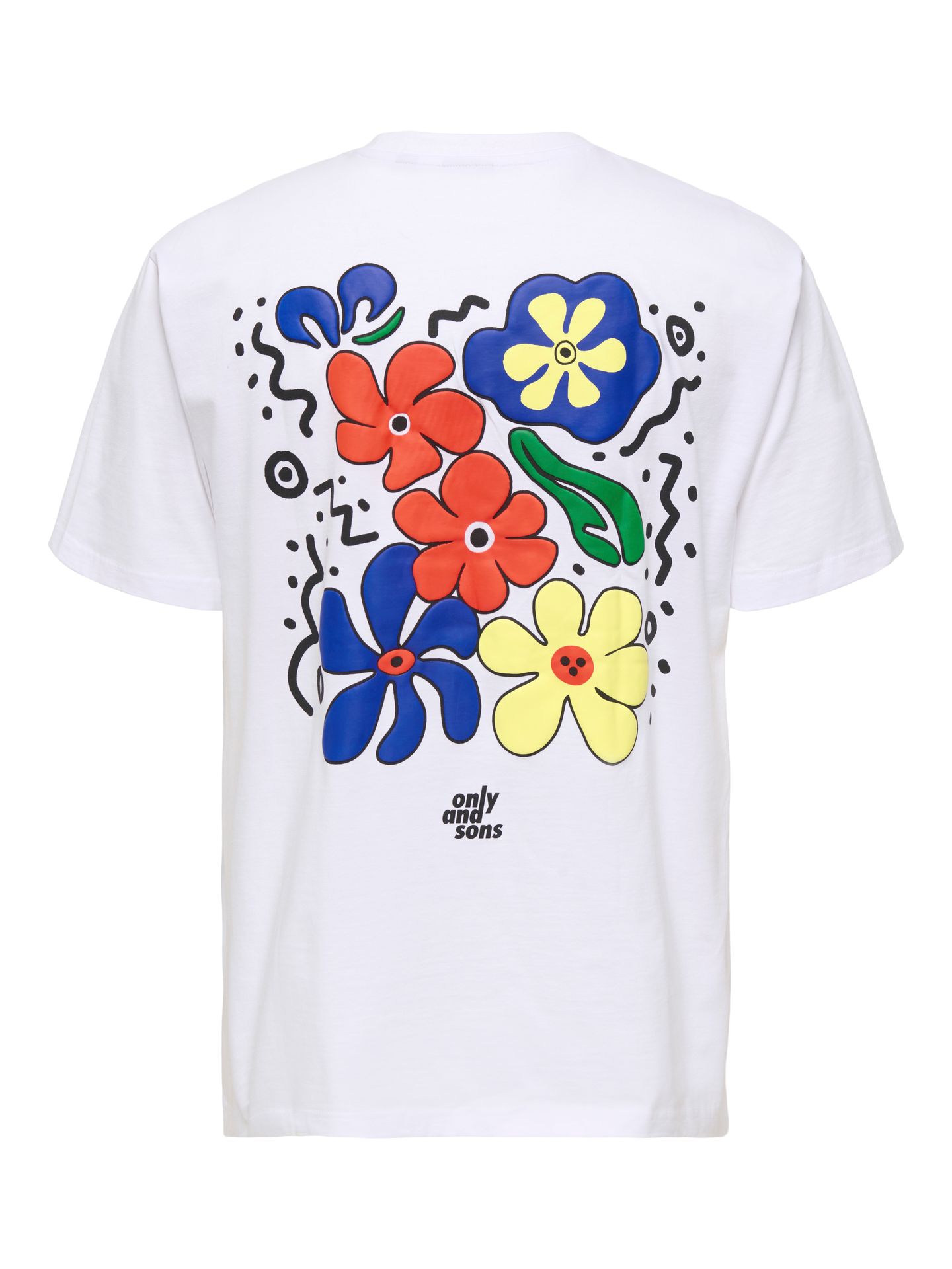 Only & Sons ONSFLEURI LIFE FLOWER RLX SS TEE Bright White/NAVAL ACADEMY 2900164315027