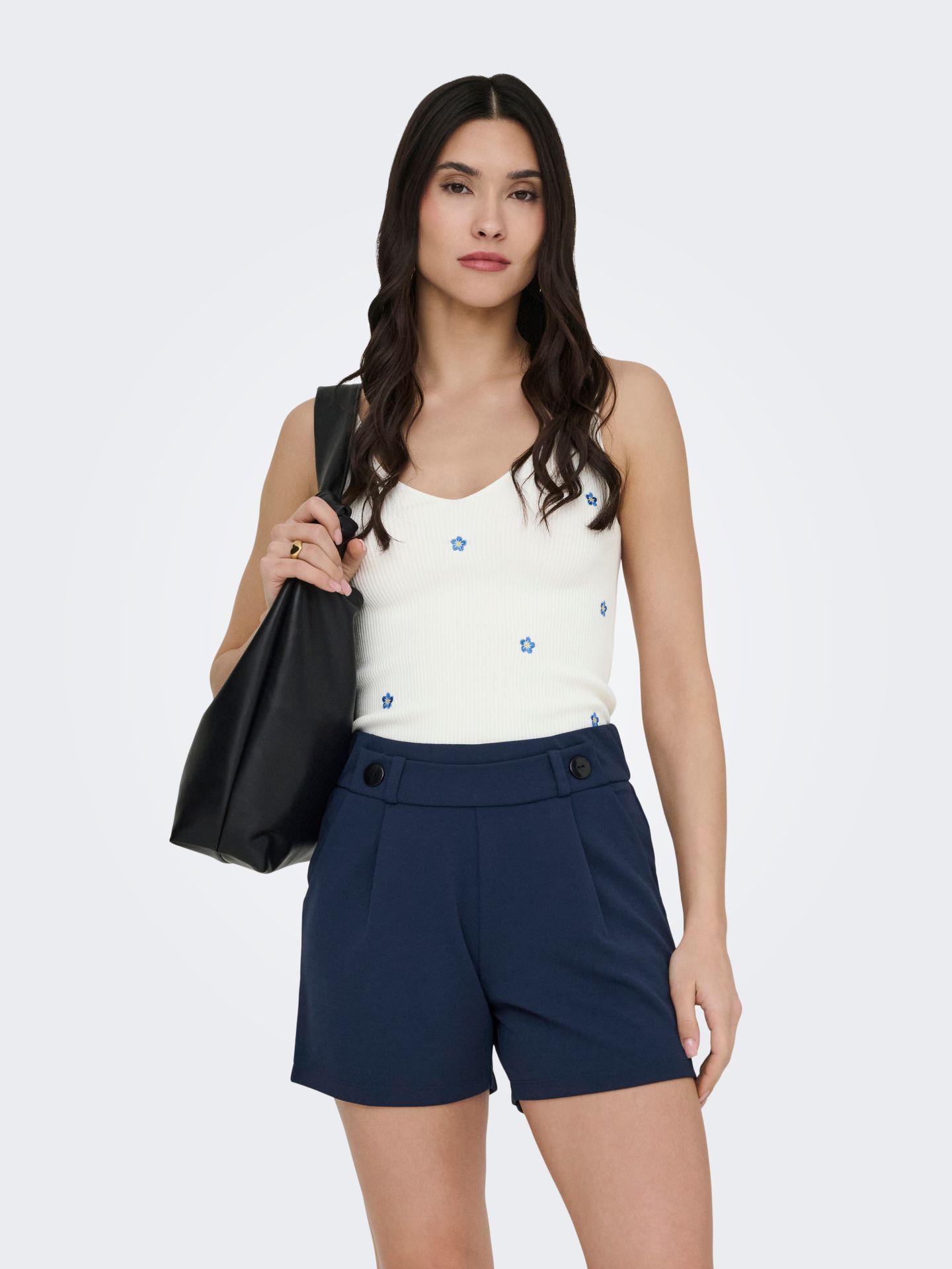 Only JDYNANNA S/L EMBROIDERY TOP KNT Cloud Dancer/W FORGET ME NOT EMB 2900164320045