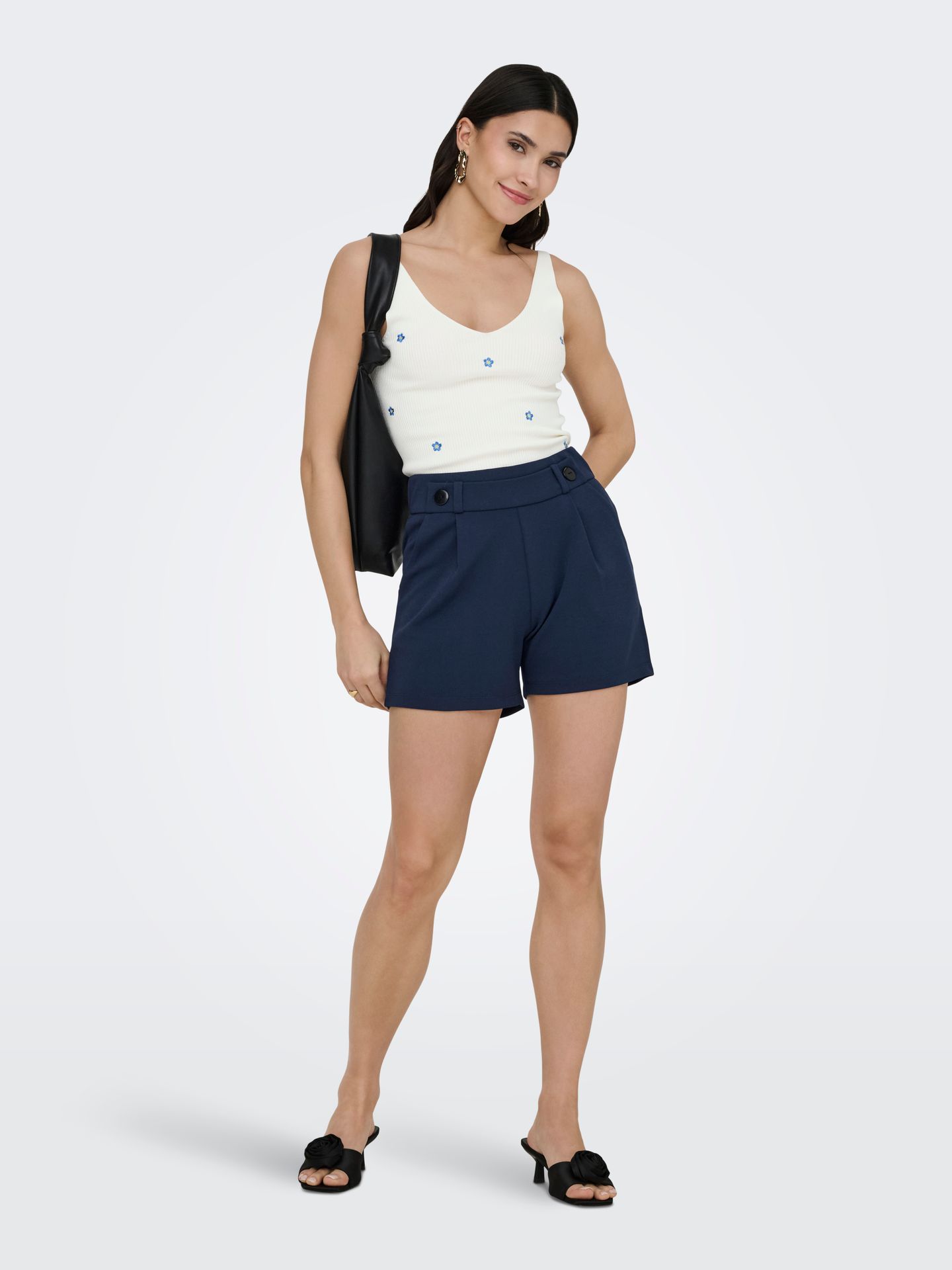 Only JDYNANNA S/L EMBROIDERY TOP KNT Cloud Dancer/W FORGET ME NOT EMB 2900164320045