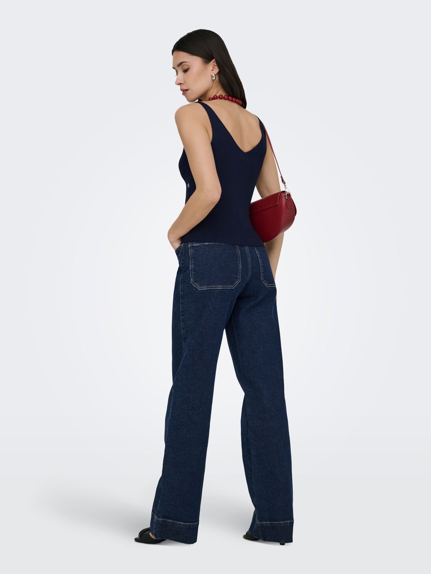 Only JDYNANNA S/L EMBROIDERY TOP KNT Black Iris/W KENTUCKY BLUE HEART EM 2900164322049