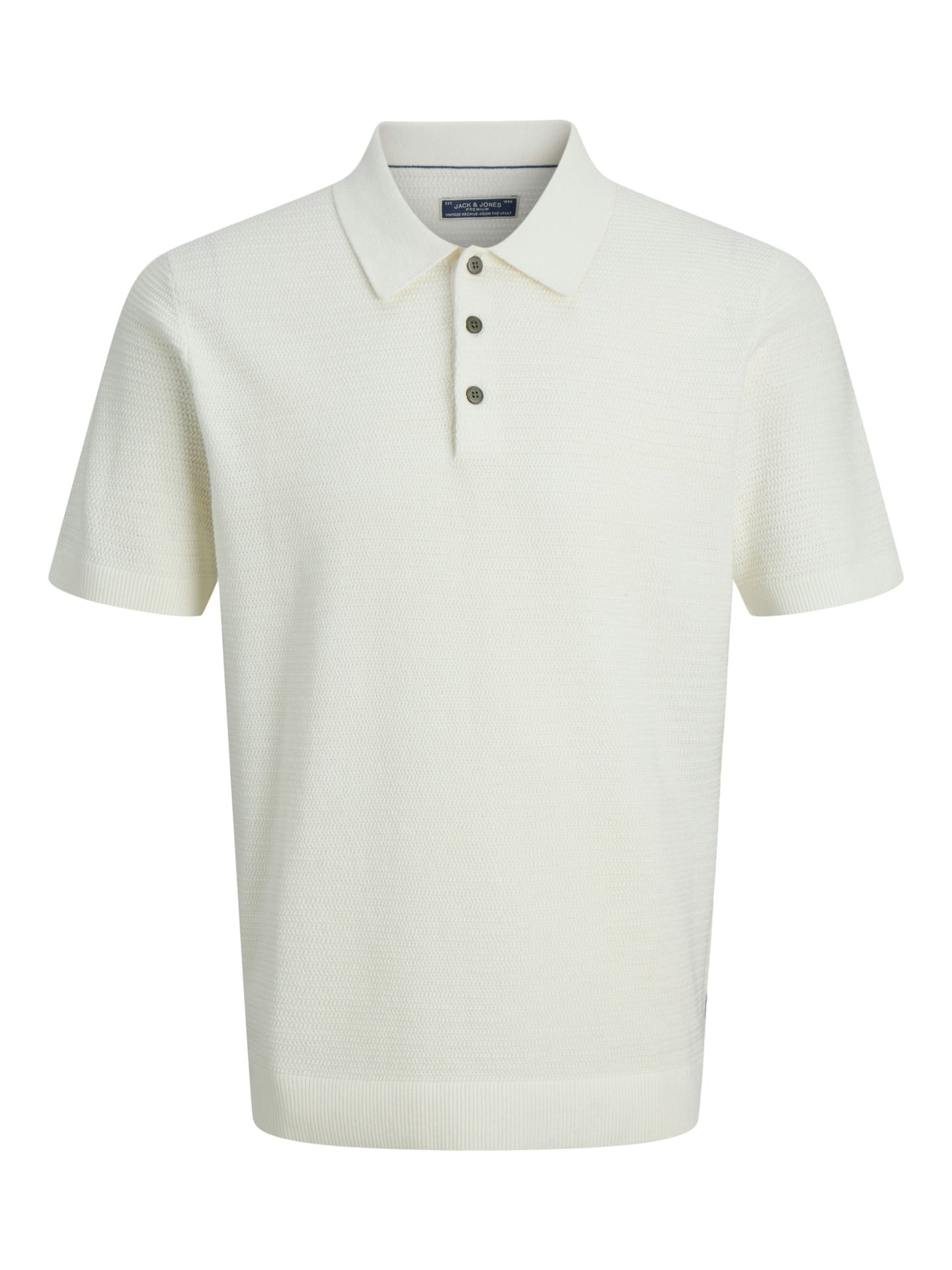 Jack & Jones JPRBLURILEY KNIT POLO SS SN Cloud Dancer 00117288-EKA26011400000740
