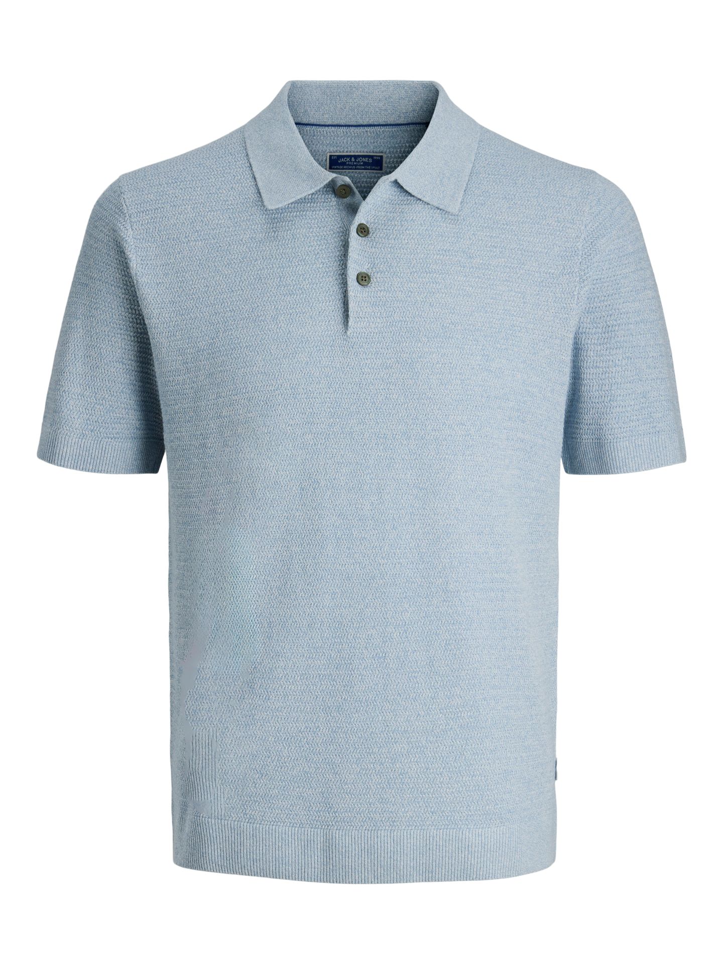 Jack & Jones JPRBLURILEY KNIT POLO SS SN Ashley Blue/SLIM FIT 2900164326016