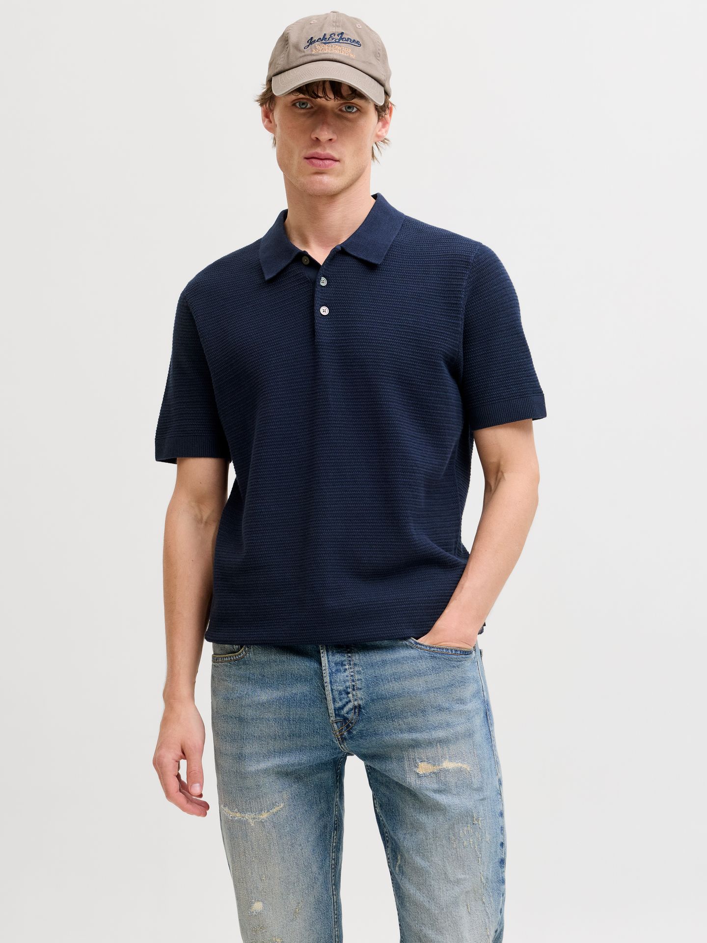 Jack & Jones JPRBLURILEY KNIT POLO SS SN Sky Captain 2900164328041
