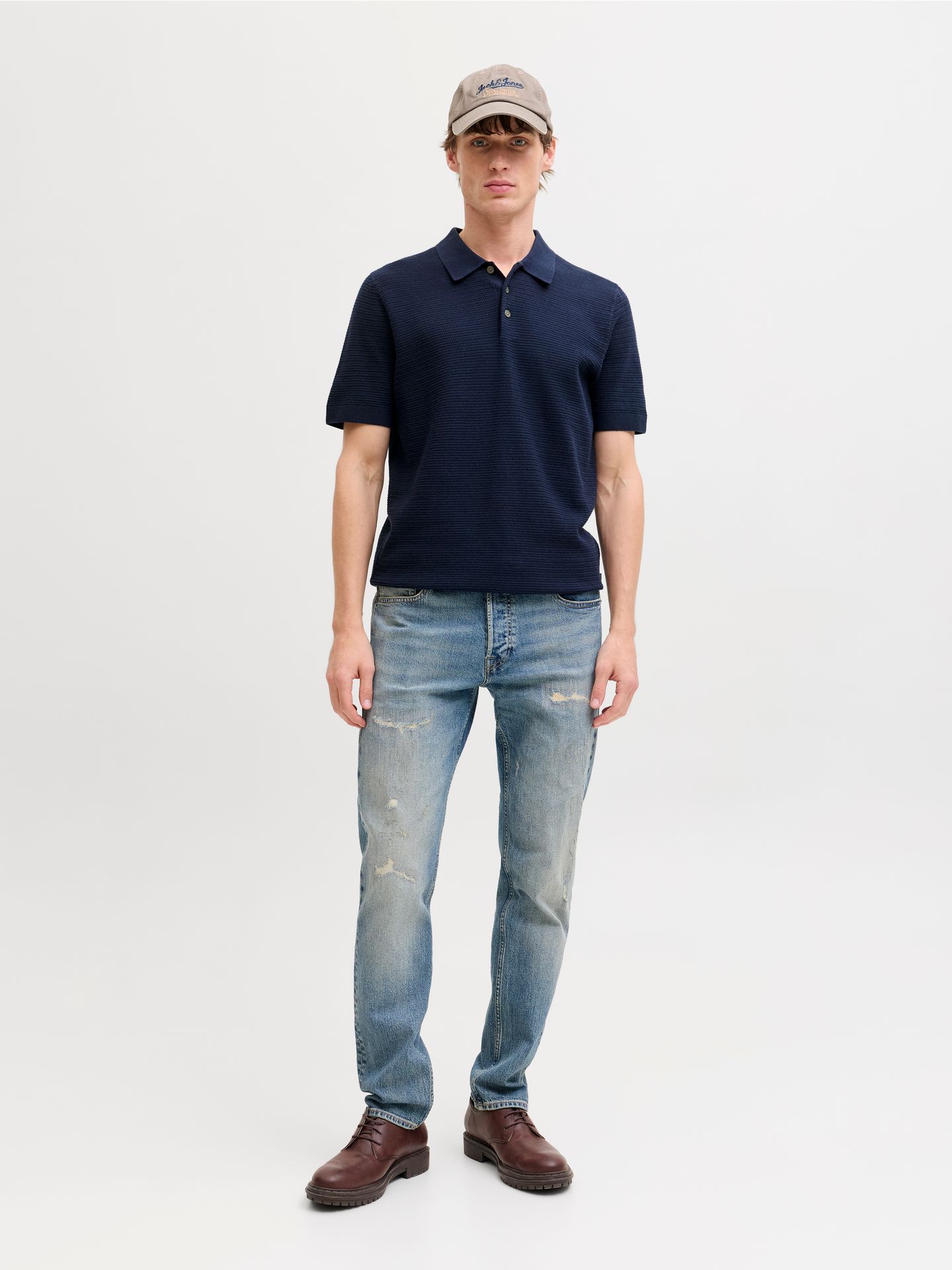 Jack & Jones JPRBLURILEY KNIT POLO SS SN Sky Captain 2900164328041