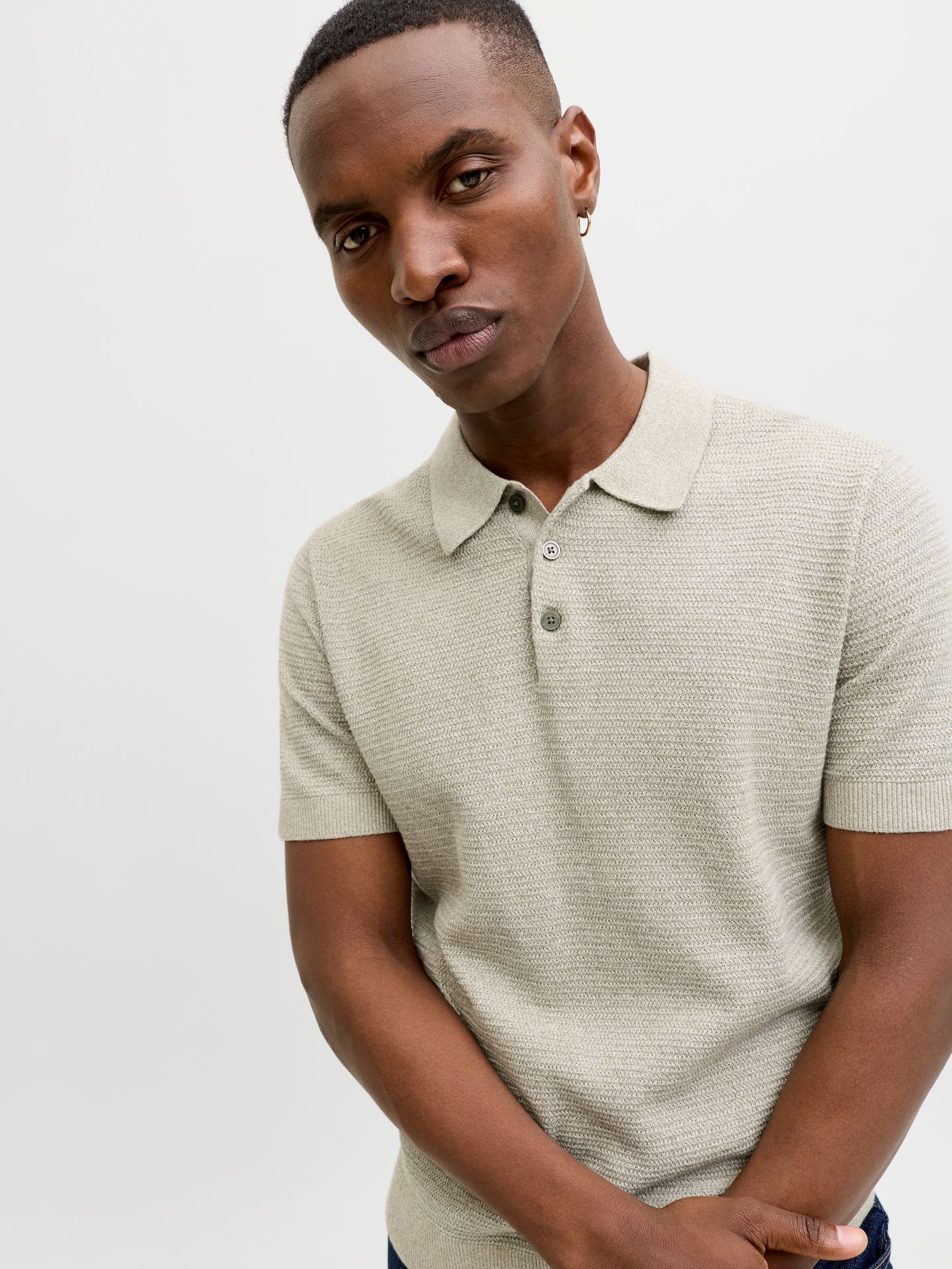 Jack & Jones JPRBLURILEY KNIT POLO SS SN Mermaid/twist 2900164327051