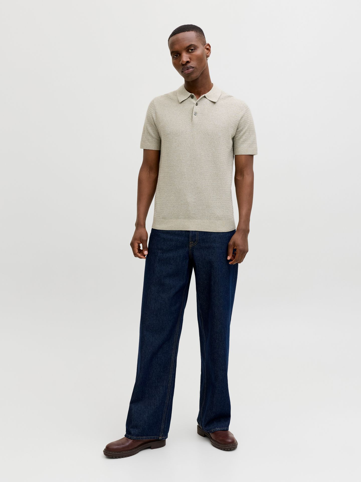 Jack & Jones JPRBLURILEY KNIT POLO SS SN Mermaid/twist 2900164327051