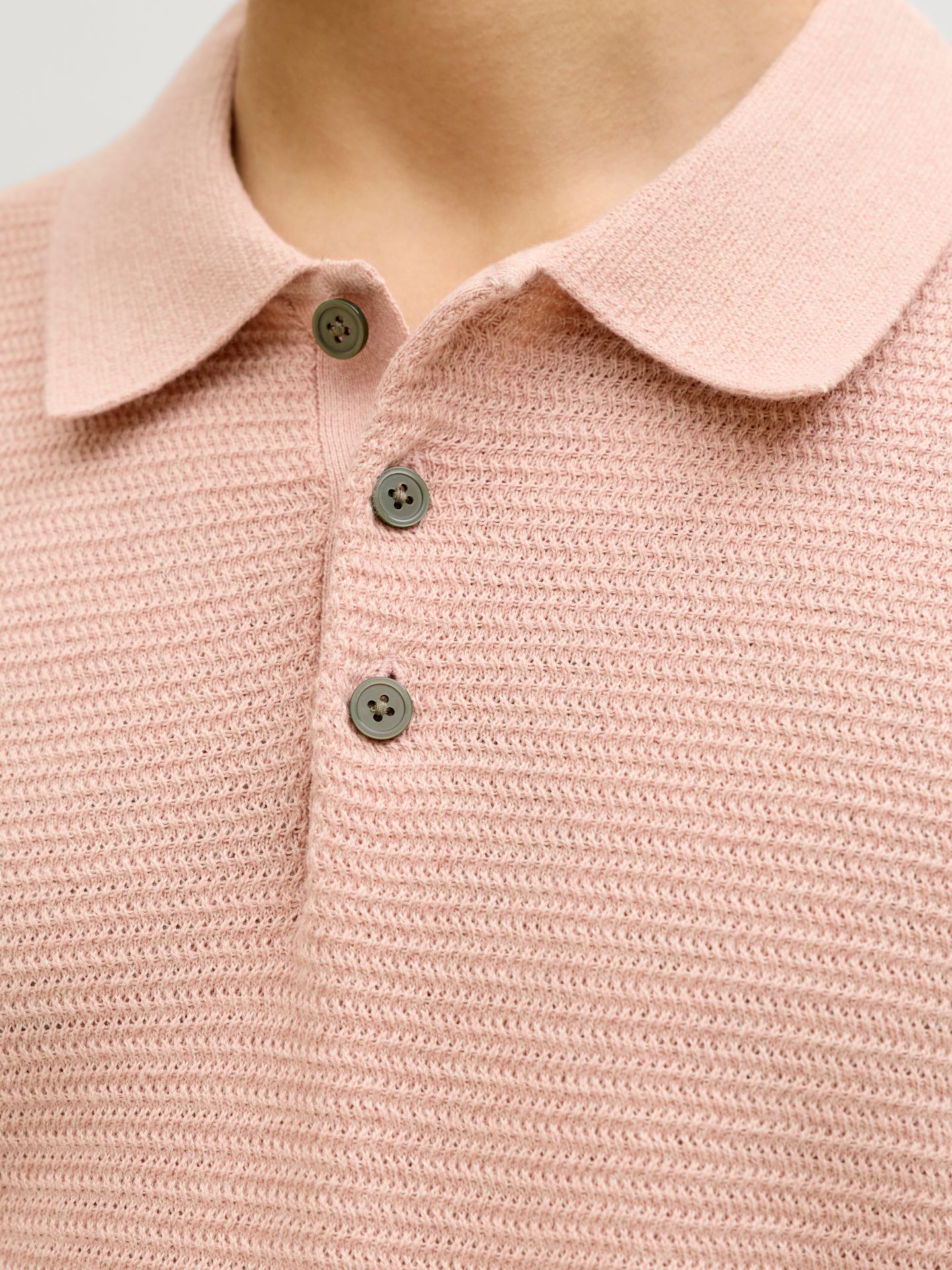Jack & Jones JPRBLURILEY KNIT POLO SS SN Misty Rose/twist 2900166131045