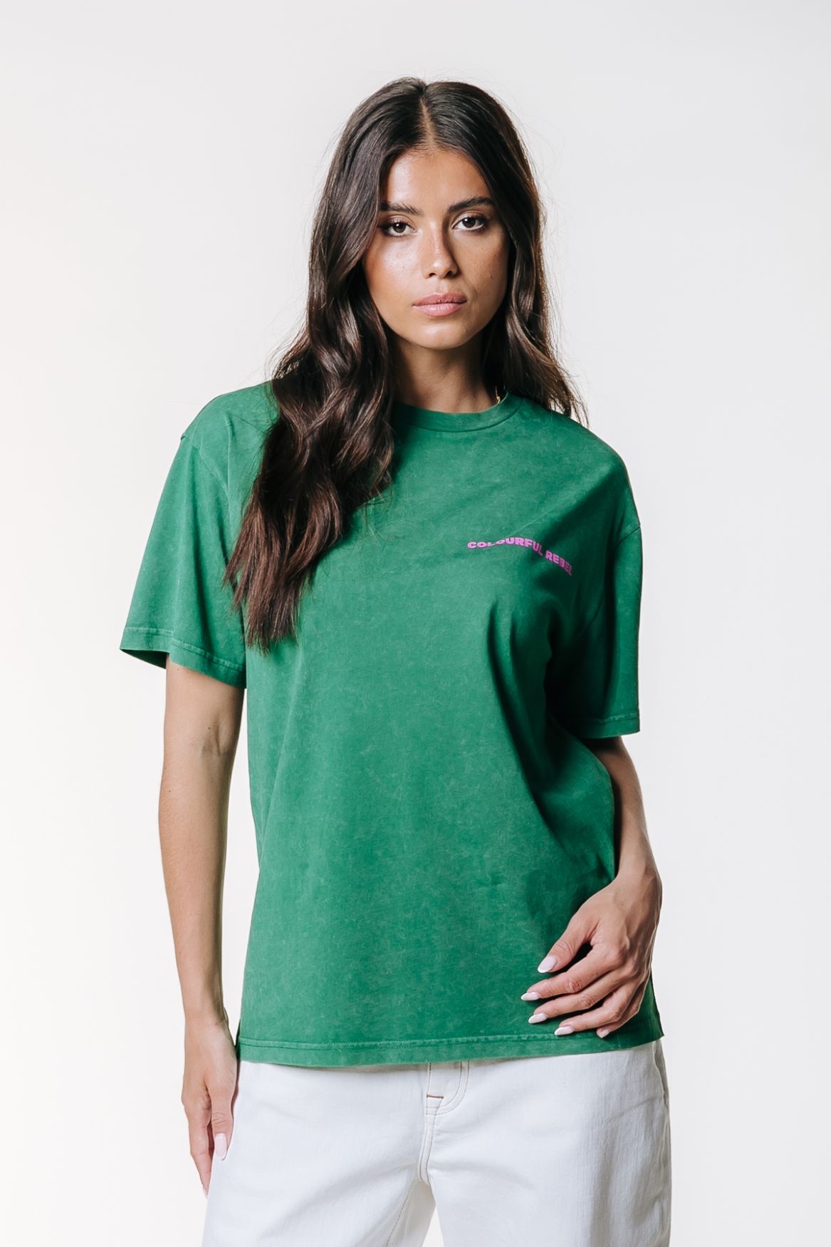 Colourful Rebel CR 76 Acid Wash Loosefit Tee 426 off green 2900164371047
