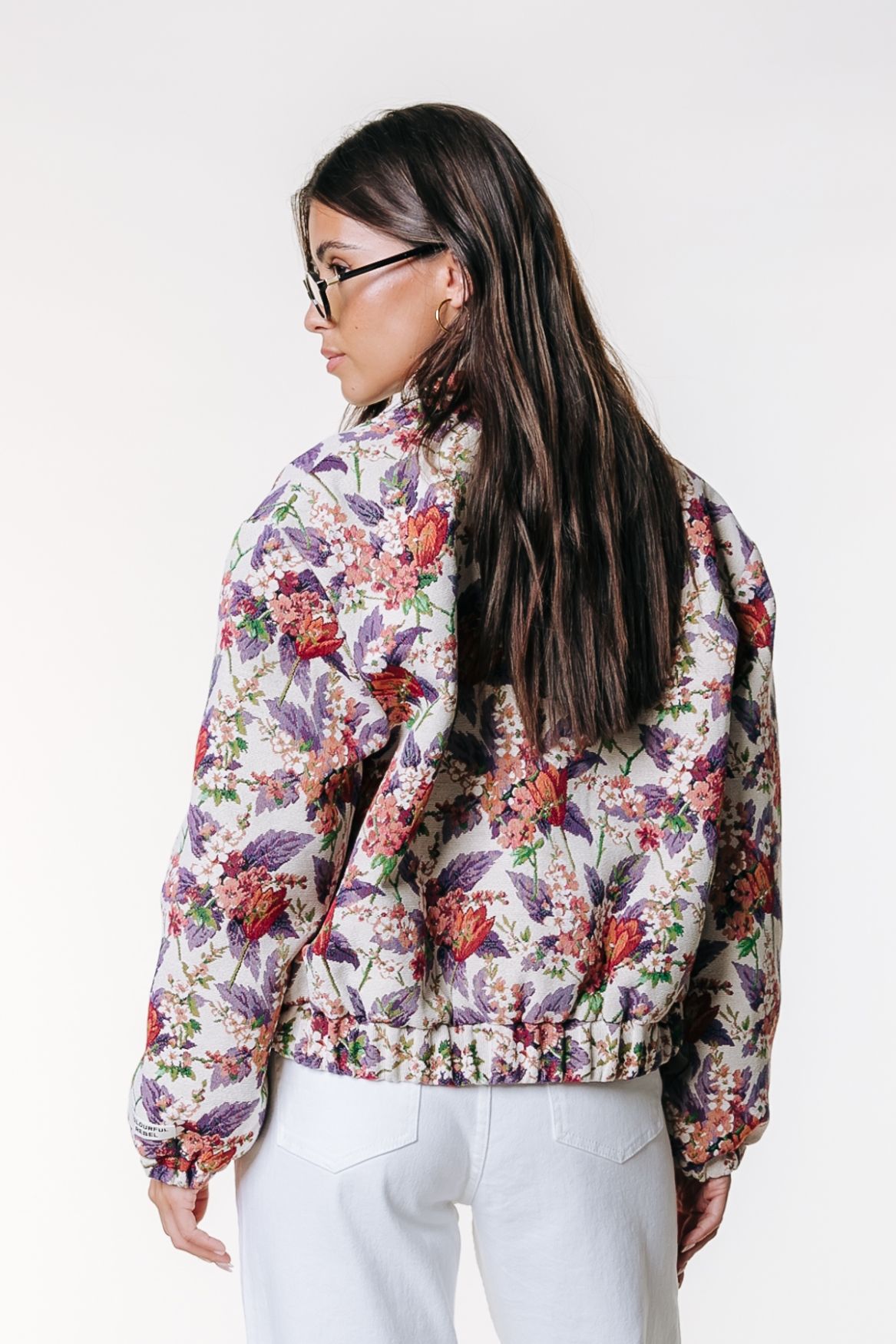 Colourful Rebel Bente Flower Jacquard Bomber Jacket 112 off white 2900164373065