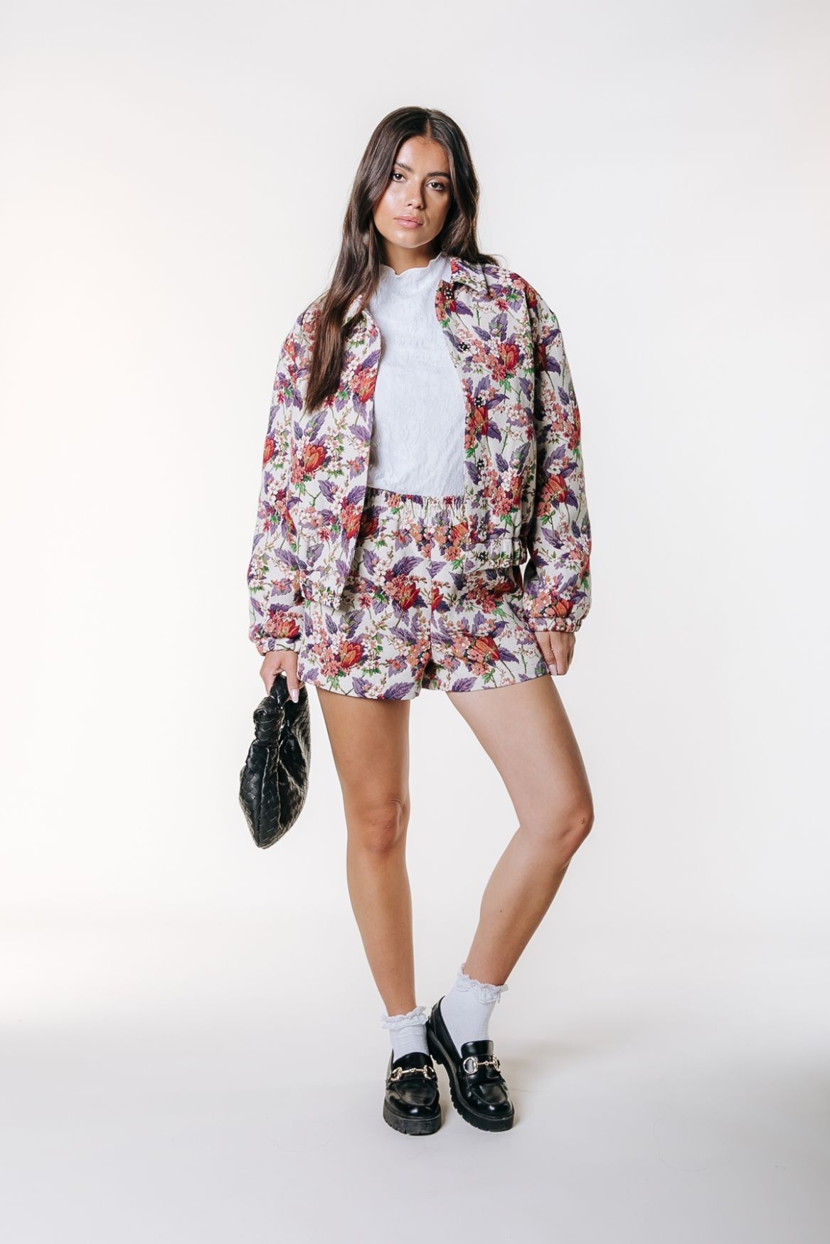 Colourful Rebel Bente Flower Jacquard Bomber Jacket 112 off white 2900164373065