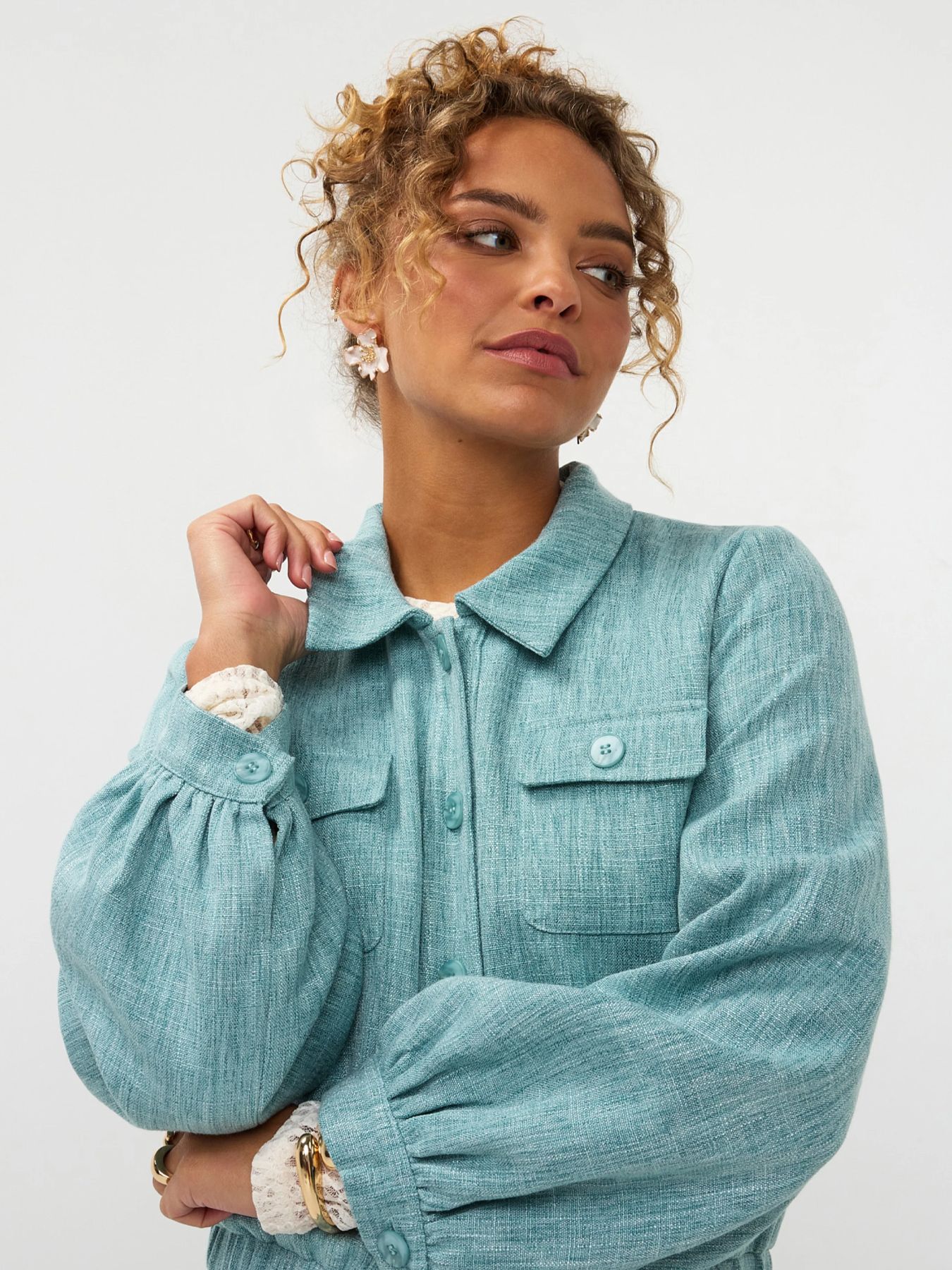 Ydence Jacket Jinte Turquoise Melange 2900164374031