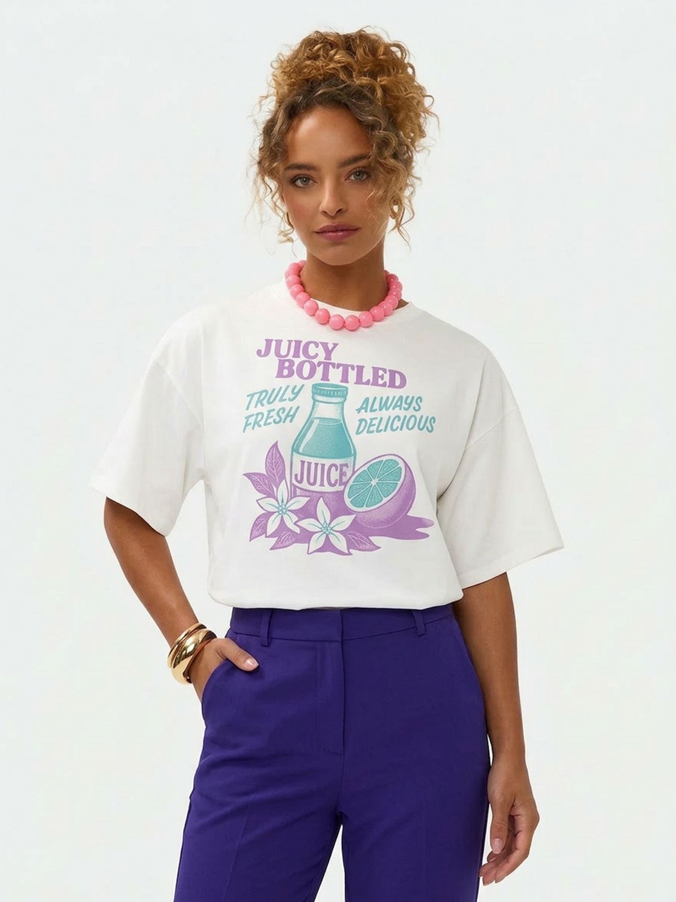 Ydence T-shirt Juicy bottle Violet 00117336-145