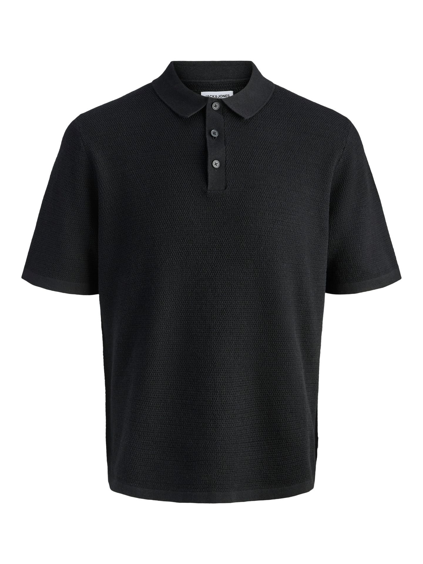 Jack & Jones JJEGEORGE KNIT POLO SS SN Black 00117343-EKA26011400000232