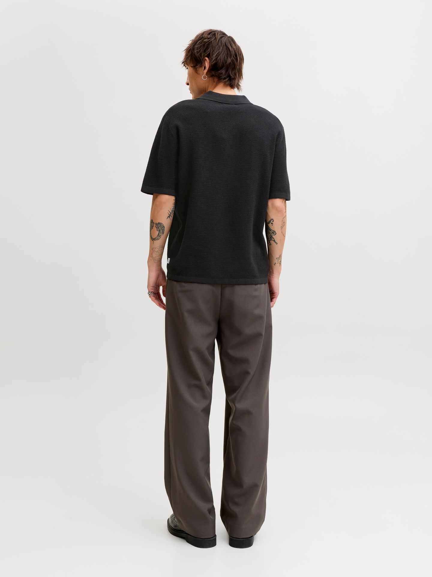 Jack & Jones JJEGEORGE KNIT POLO SS SN Black 2900165489024