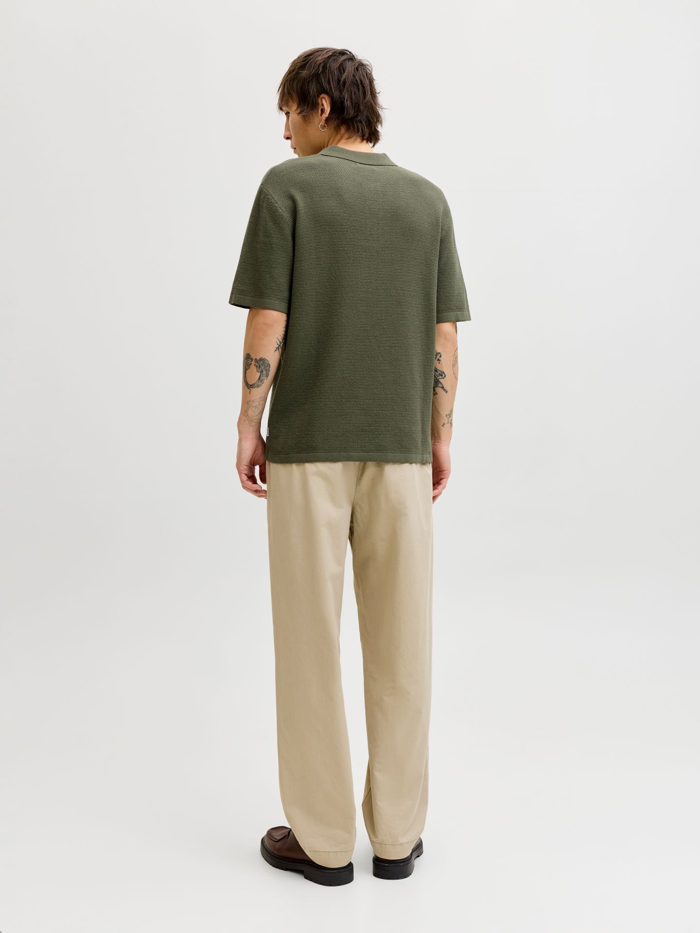 Jack & Jones JJEGEORGE KNIT POLO SS SN Dusty Olive 2900164395029