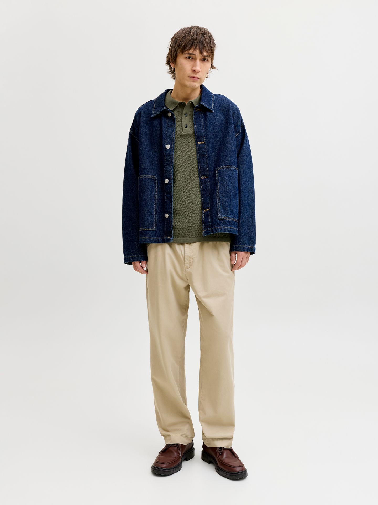 Jack & Jones JJEGEORGE KNIT POLO SS SN Dusty Olive 2900164395029