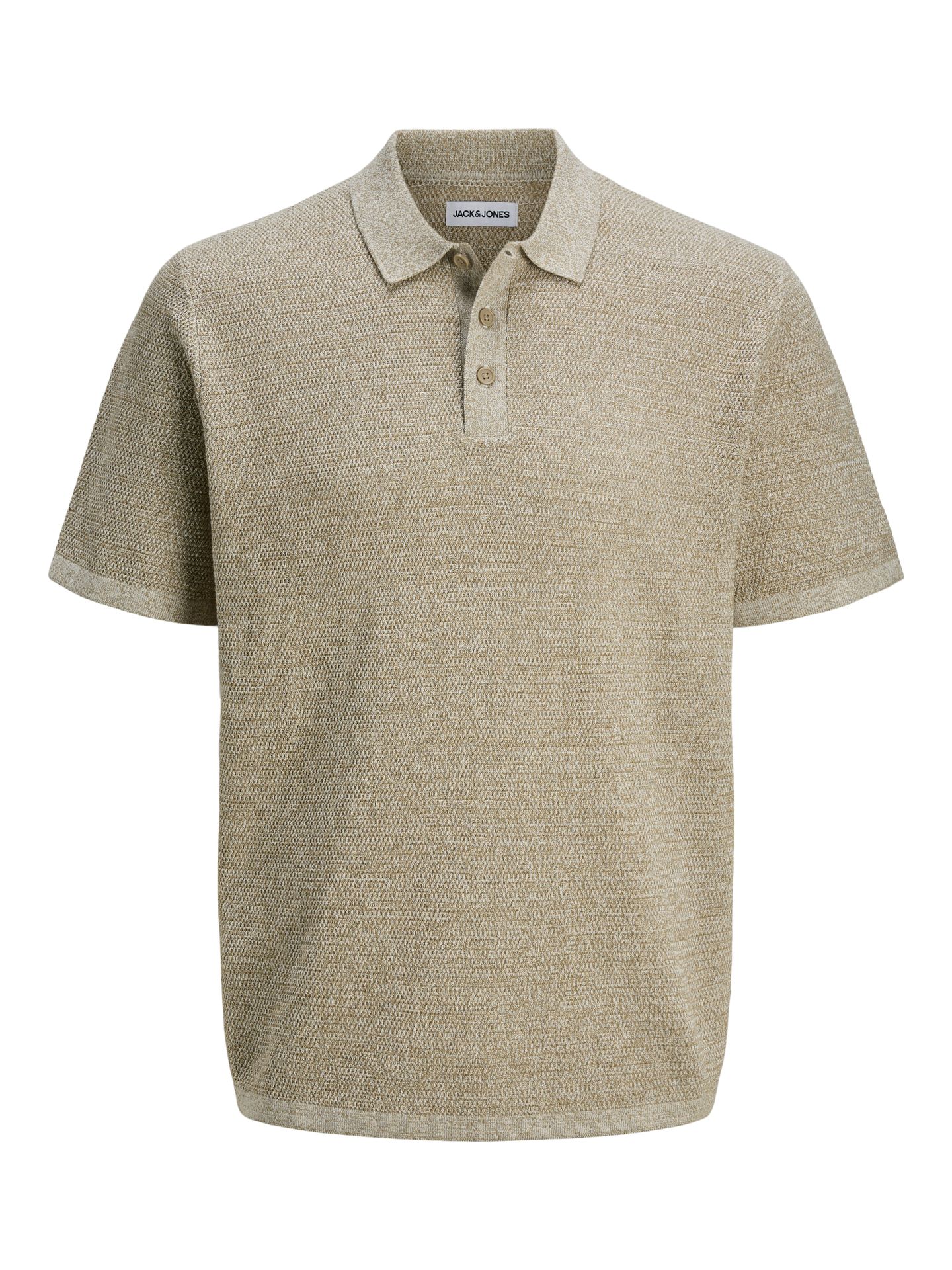 Jack & Jones JJEGEORGE KNIT POLO SS SN Coriander/w. Cloud Dancer 2900164402055