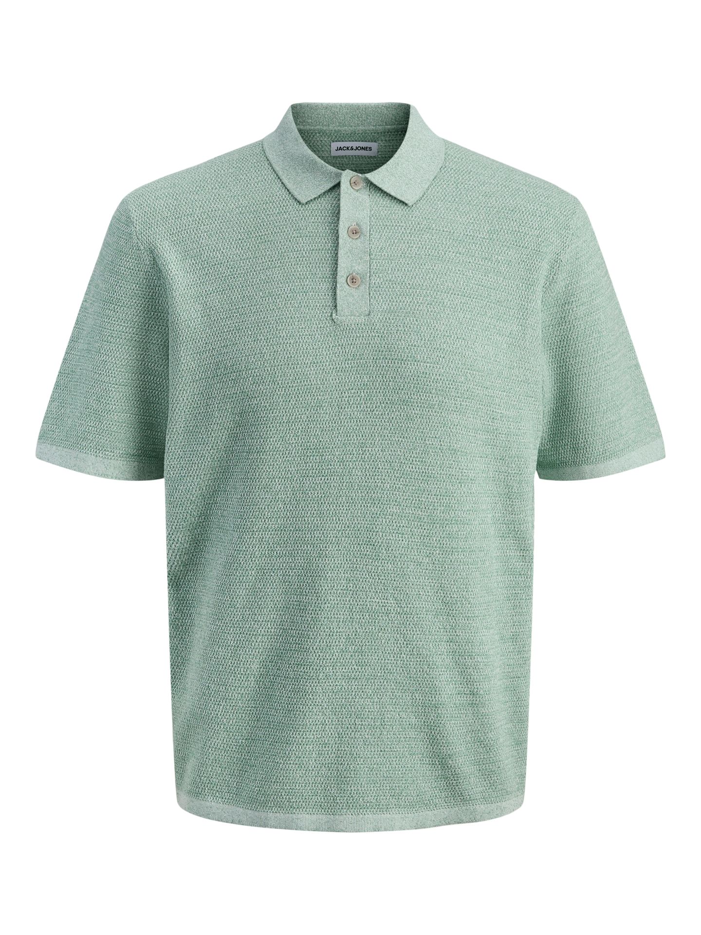 Jack & Jones JJEGEORGE KNIT POLO SS SN Granite Green/w. Cloud Dancer 00117343-EKA26011400003433