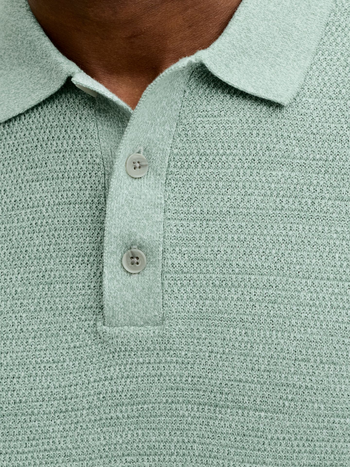 Jack & Jones JJEGEORGE KNIT POLO SS SN Granite Green/w. Cloud Dancer 2900165488041
