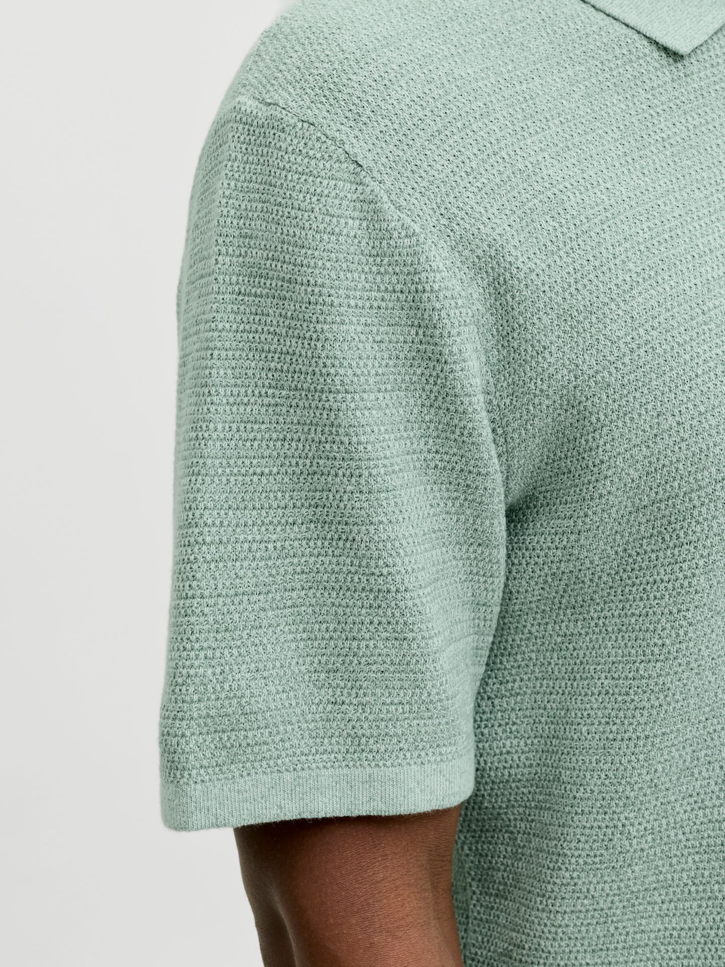 Jack & Jones JJEGEORGE KNIT POLO SS SN Granite Green/w. Cloud Dancer 2900165488041