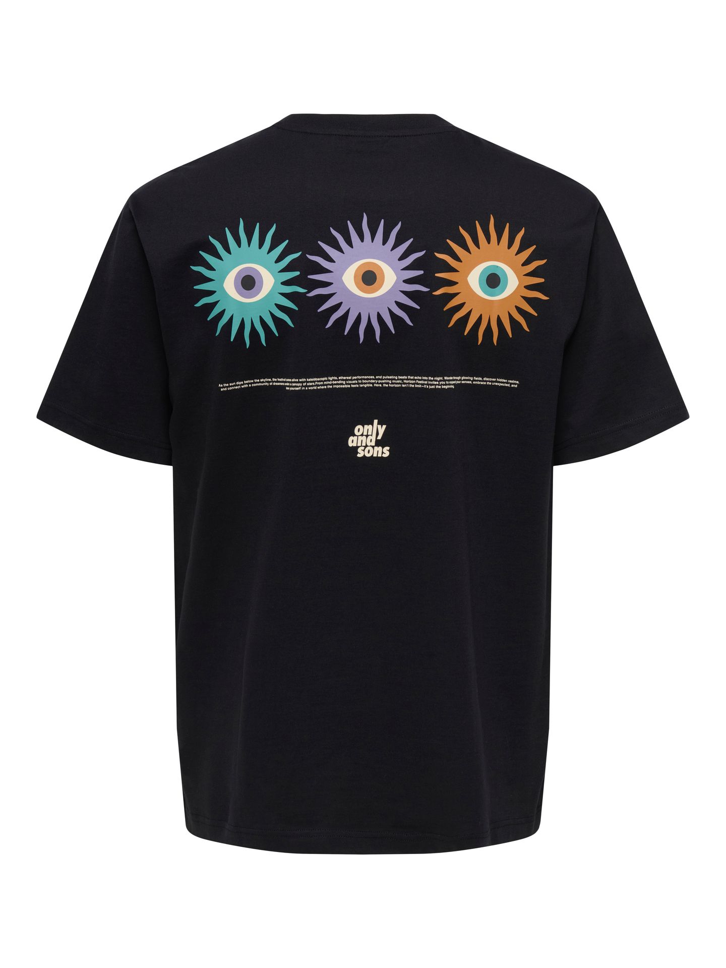 Only & Sons ONSFRED LIFE EYE RLX SS TEE Black/LEAF 2900164400020