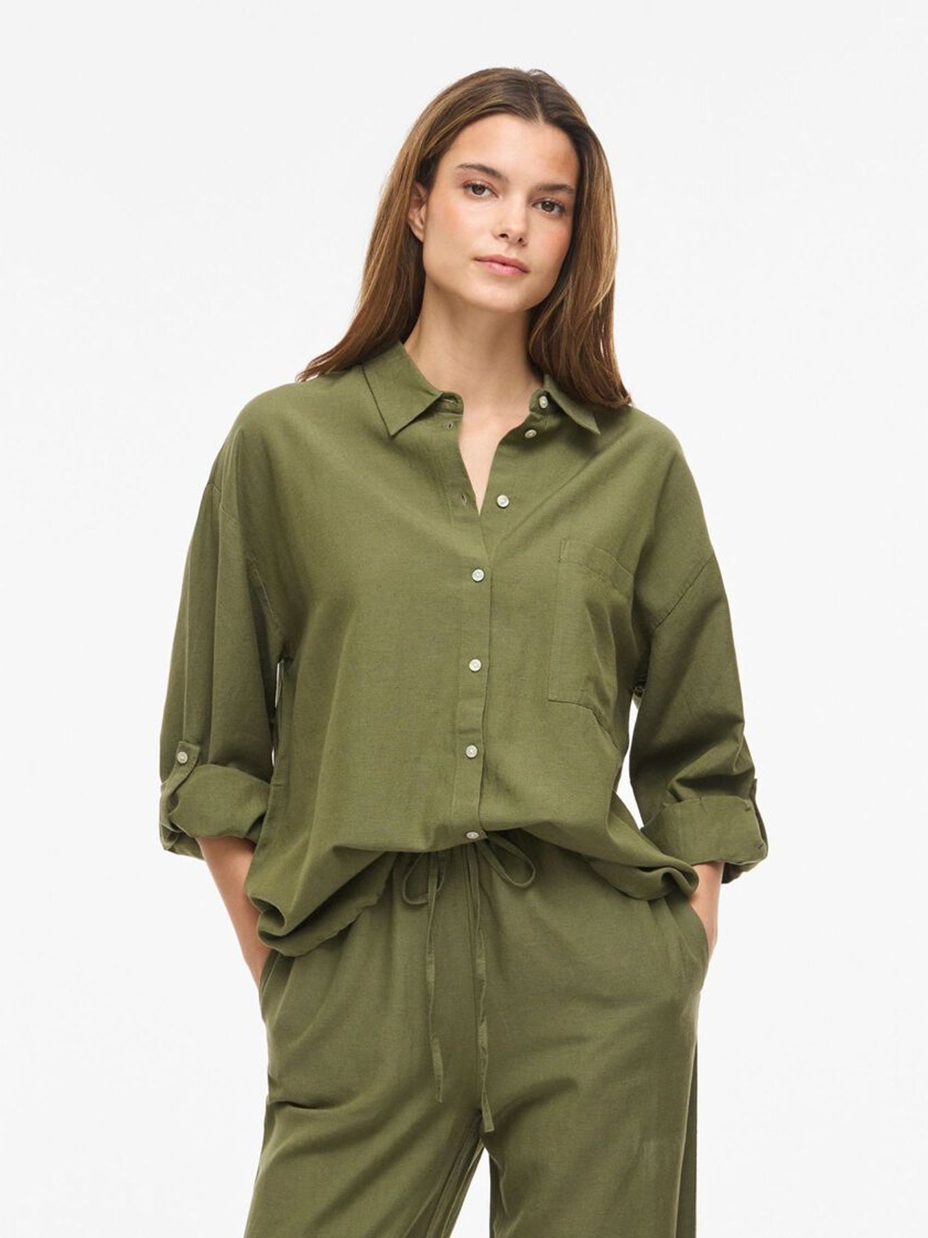 Vila VIPRISILLA L/S LOOSE SHIRT - NOOS Olivine 00117360-EKA22000400000224