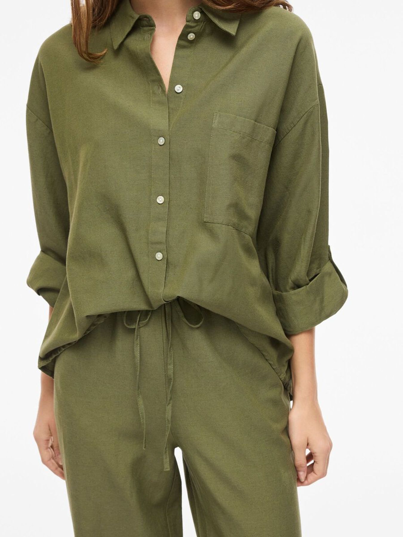 Vila VIPRISILLA L/S LOOSE SHIRT - NOOS Olivine 2900164419053