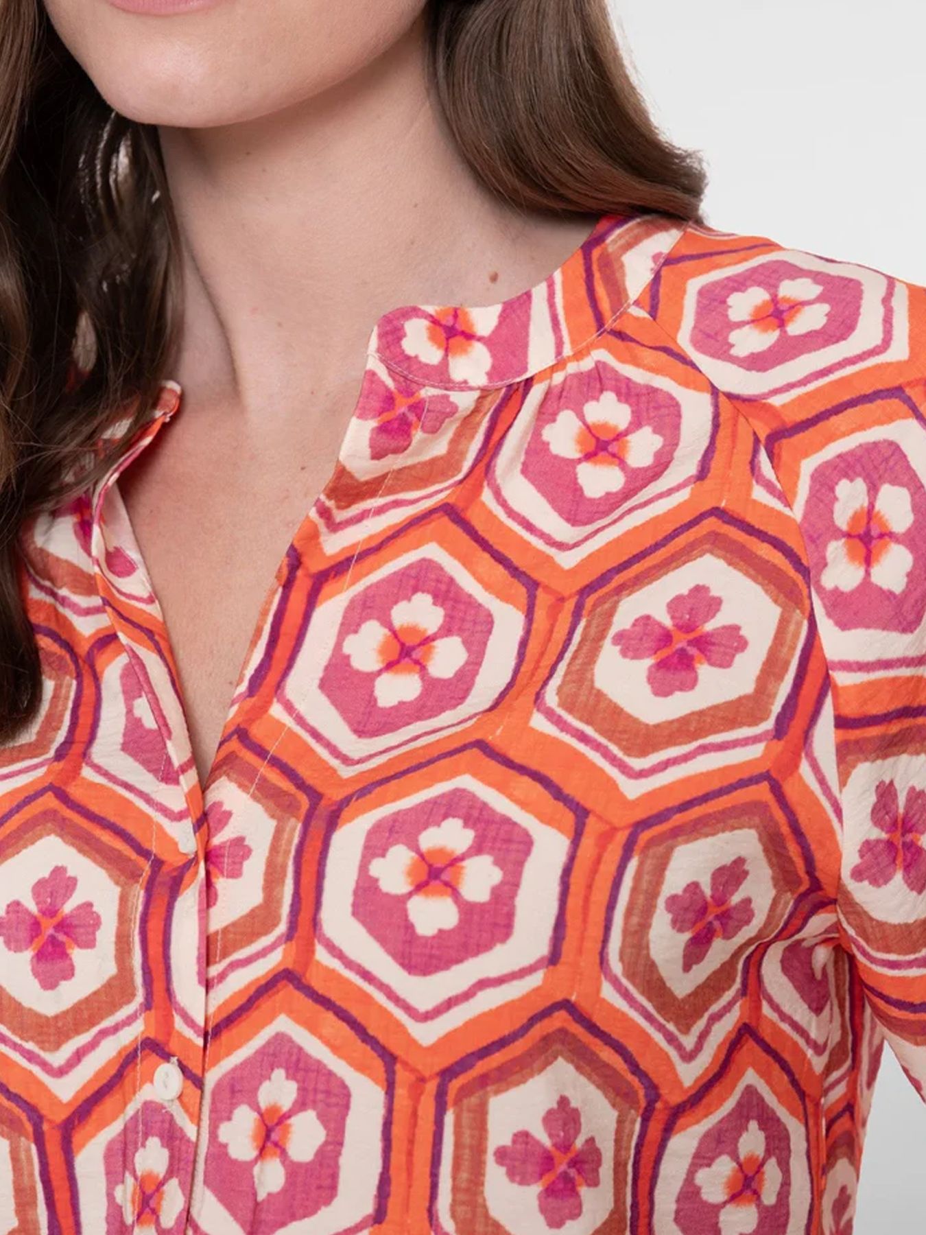 Geisha blouse 718 ecru/orange/cassis 2900164525075