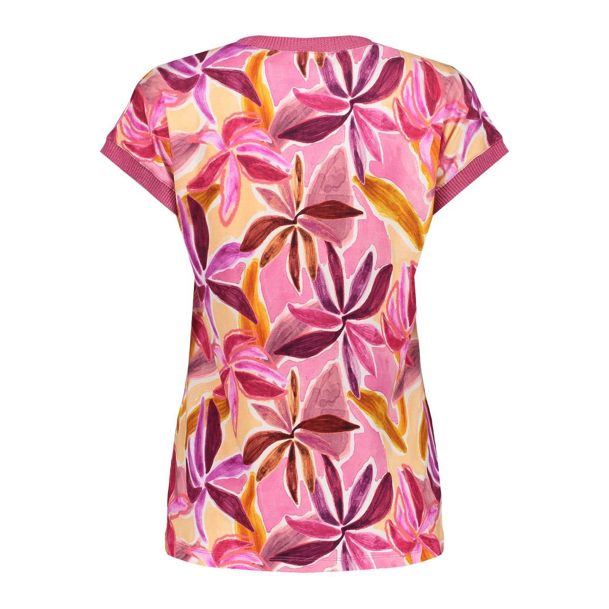 Geisha T-shirt with rib jersey AOP 380 Pr.04-26-1 purple/pink 2900164528038