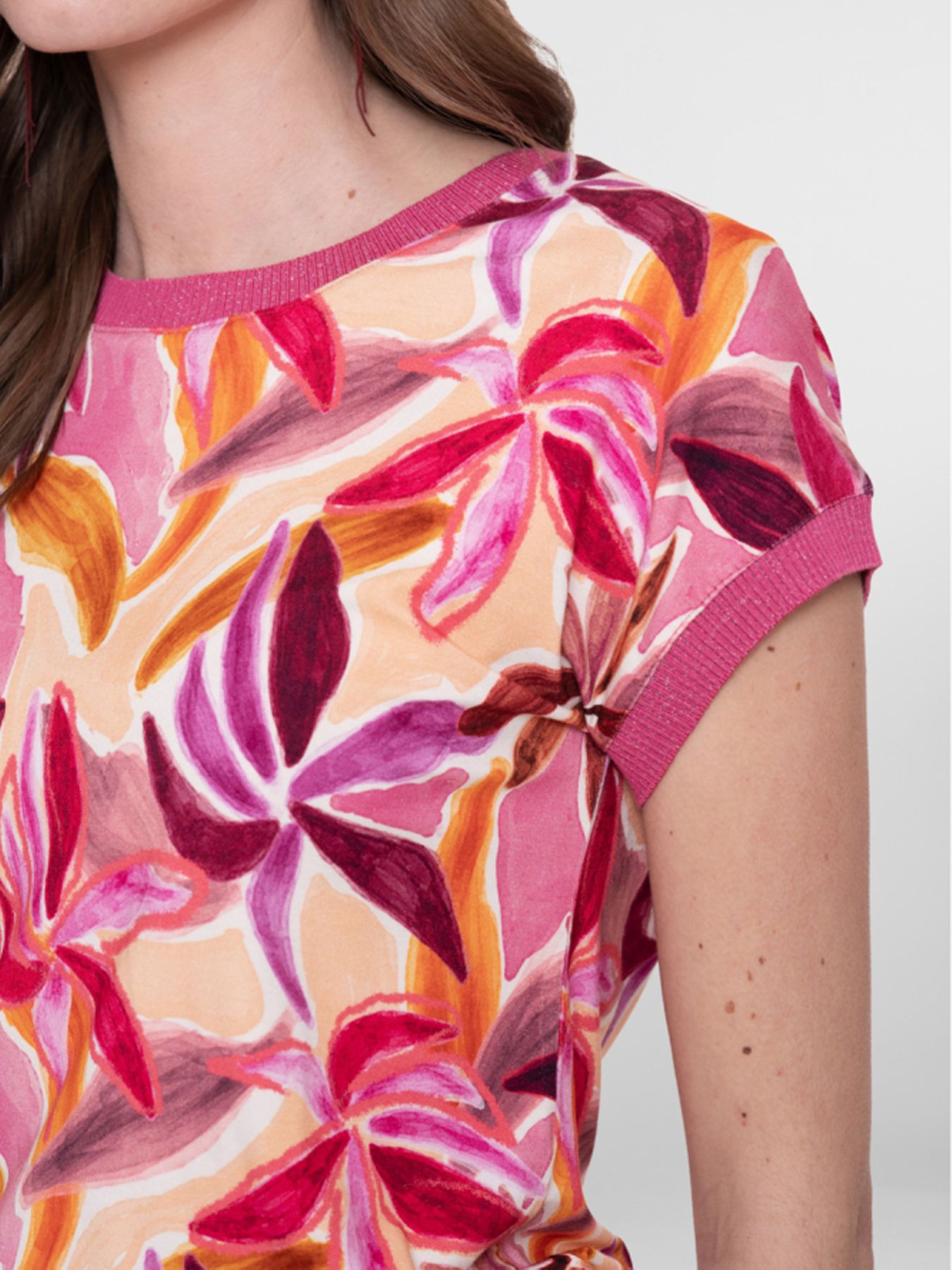 Geisha T-shirt with rib jersey AOP 380 Pr.04-26-1 purple/pink 2900164528038