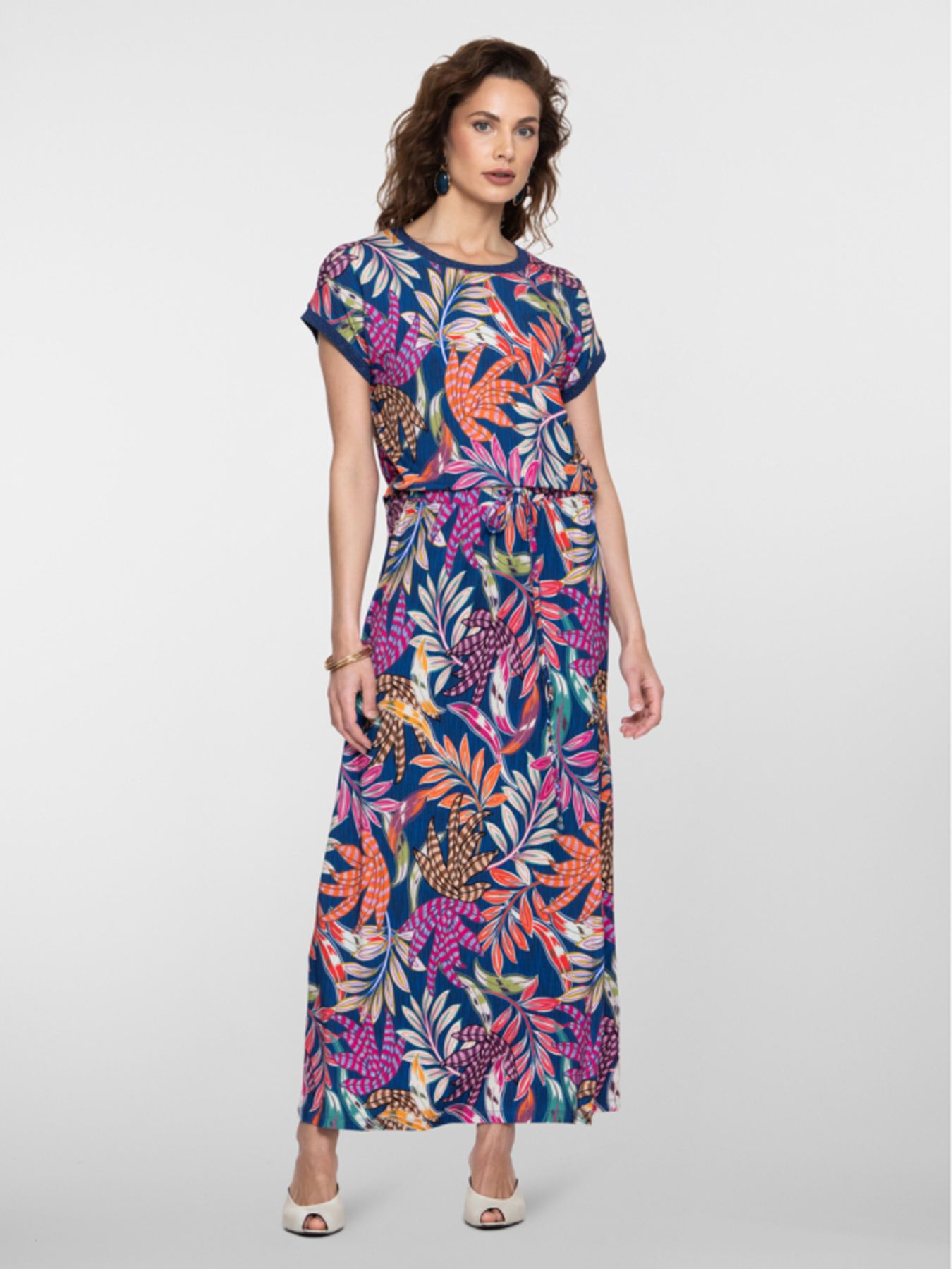 Geisha T-shirt with rib jersey AOP 625 Pr.06-26-1 blue/fuchsia 2900164529035