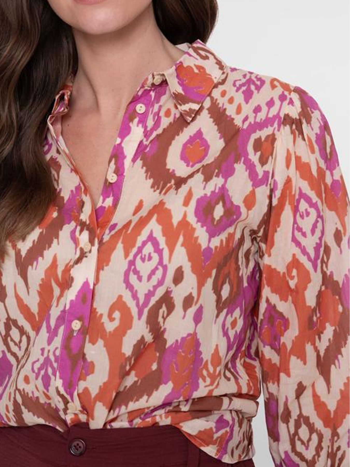 Geisha blouse 718 ecru/brown/cassis 2900164532066