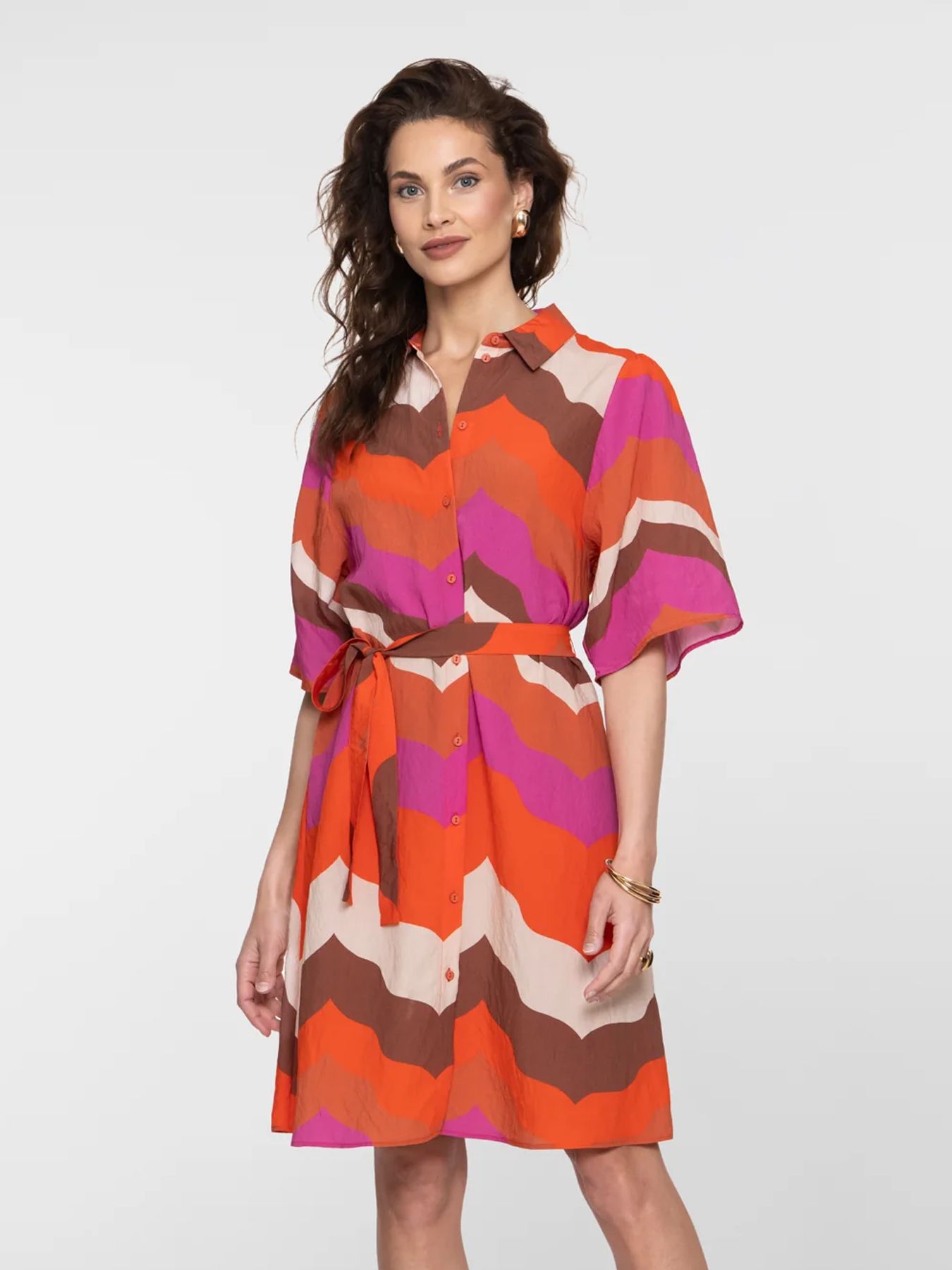 Geisha dress 718 ecru/brown/cassis 2900164535074