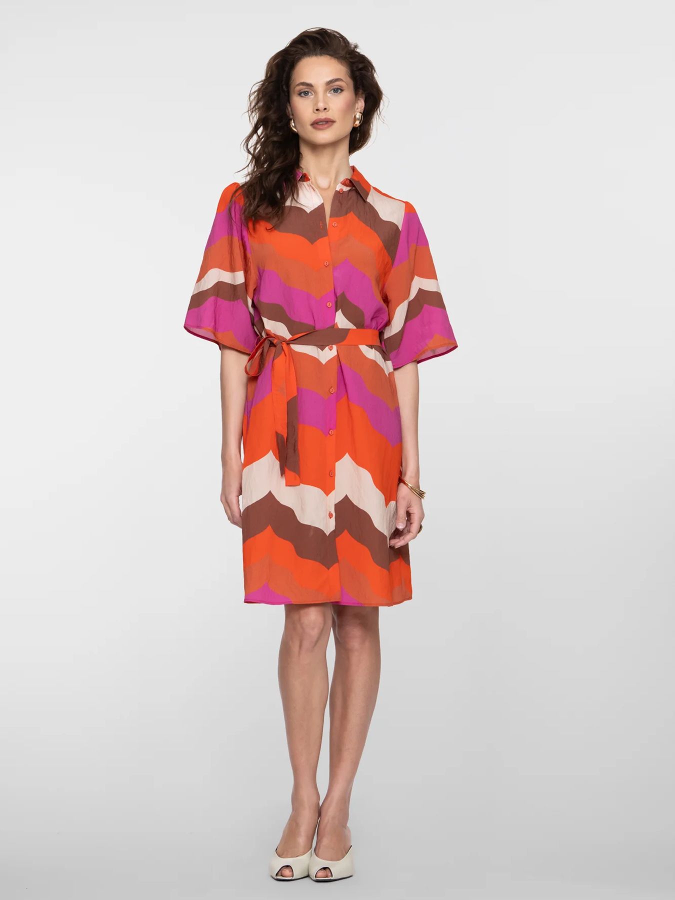 Geisha dress 718 ecru/brown/cassis 2900164535074