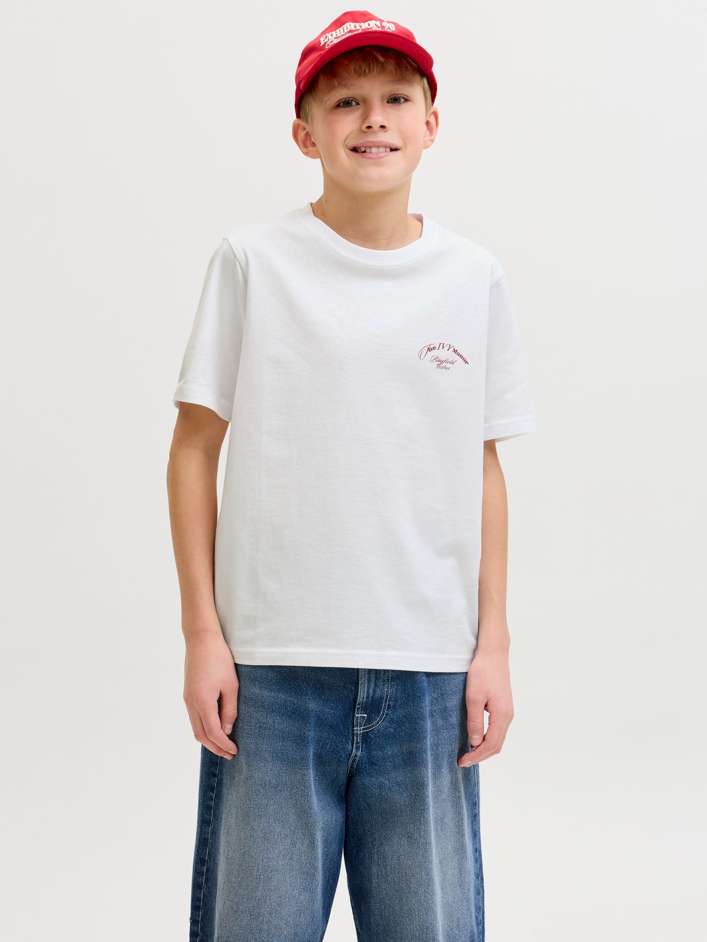 Jack & Jones JORMONTAUK PHOTO BACK TEE SS CN JNR Bright White 00117537-EKA26011400001494