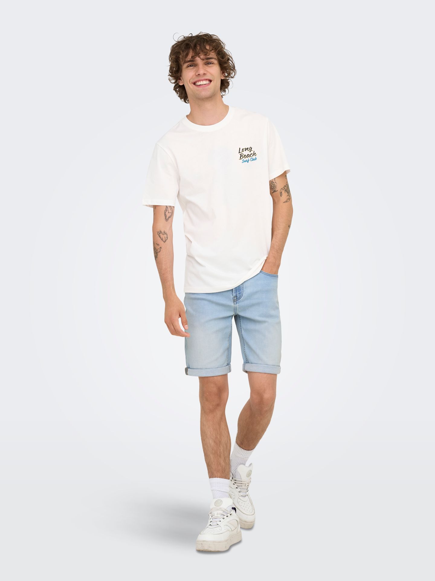 Only & Sons ONSPLY JOG LBD 0023 ANA DNM SHORTS Light Blue Denim 2900164787022