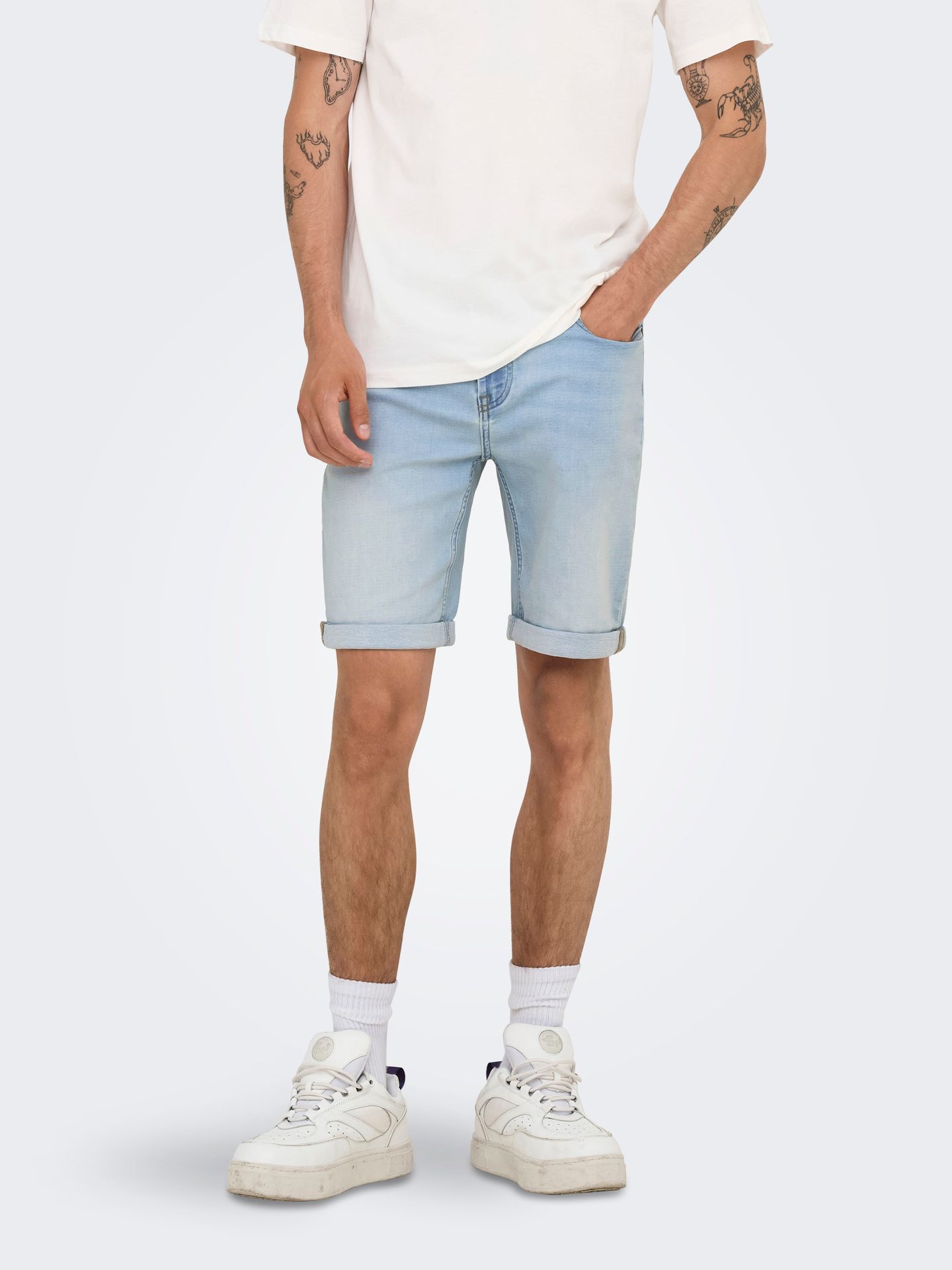 Only & Sons ONSPLY JOG LBD 0023 ANA DNM SHORTS Light Blue Denim 2900164787022