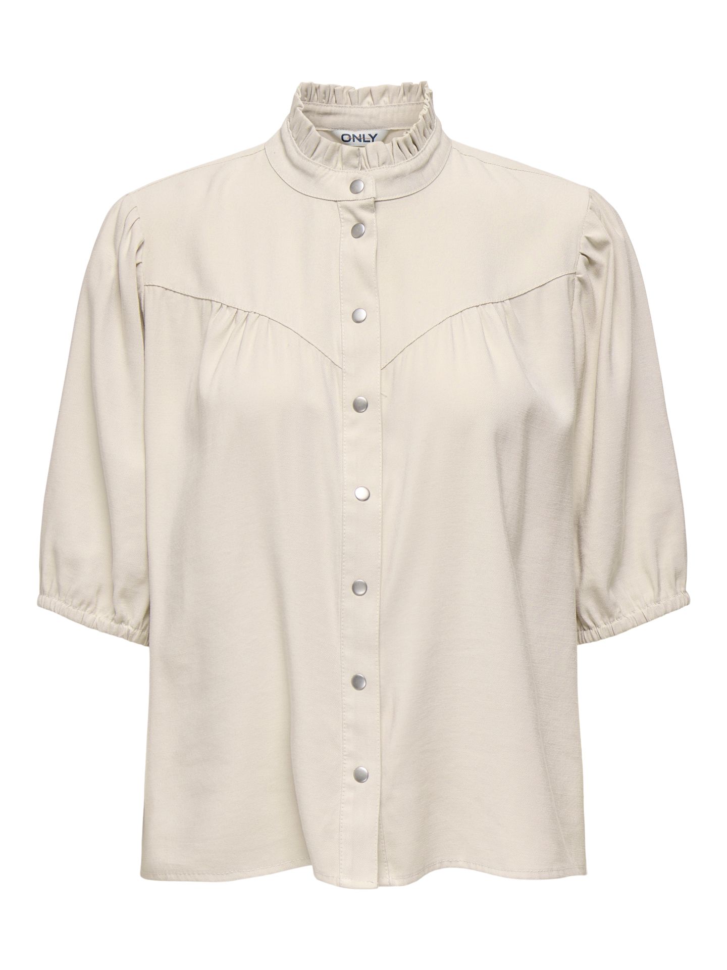 Only ONLARIS  LIFE 2/4 FRILL SHIRT WVN C Pumice Stone 2900165093054